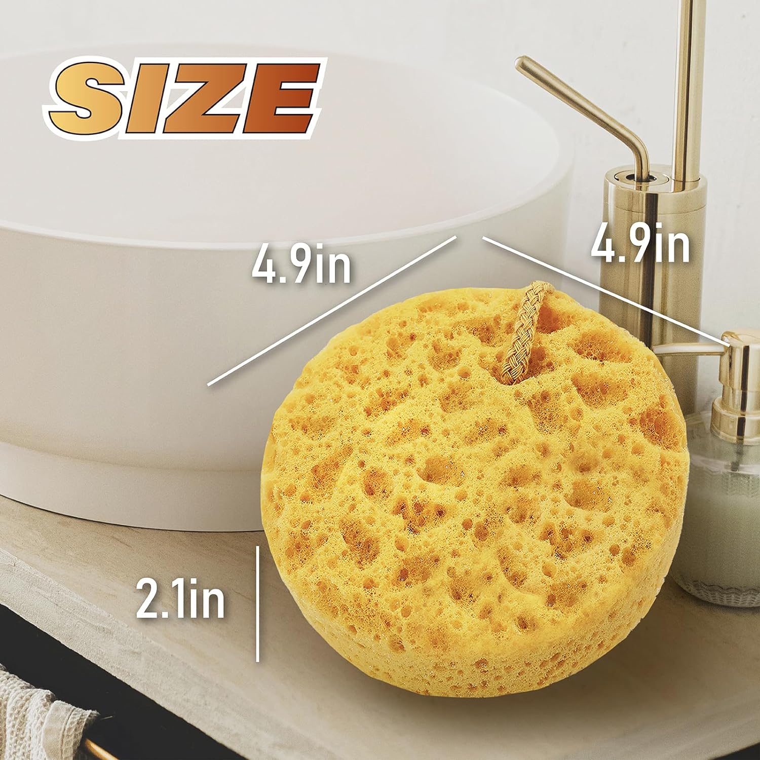 myHomeBody Premium Bath Sponge, Foam Loofah Sponge, Body Sponge for Shower - Large Size, Lots of Lather, Curvy, 3 Pack