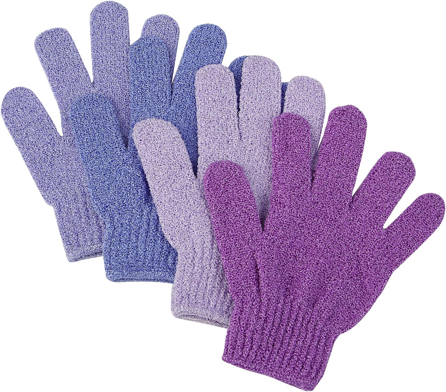 Slick- Exfoliating Gloves, 4 Pcs, Skin Exfoliator for Body, Shower Gloves, Scrub Gloves Exfoliating, Exfoliating Body Scrub Gloves, Loofah Glove, Exfoliation Mitt, Bath Gloves