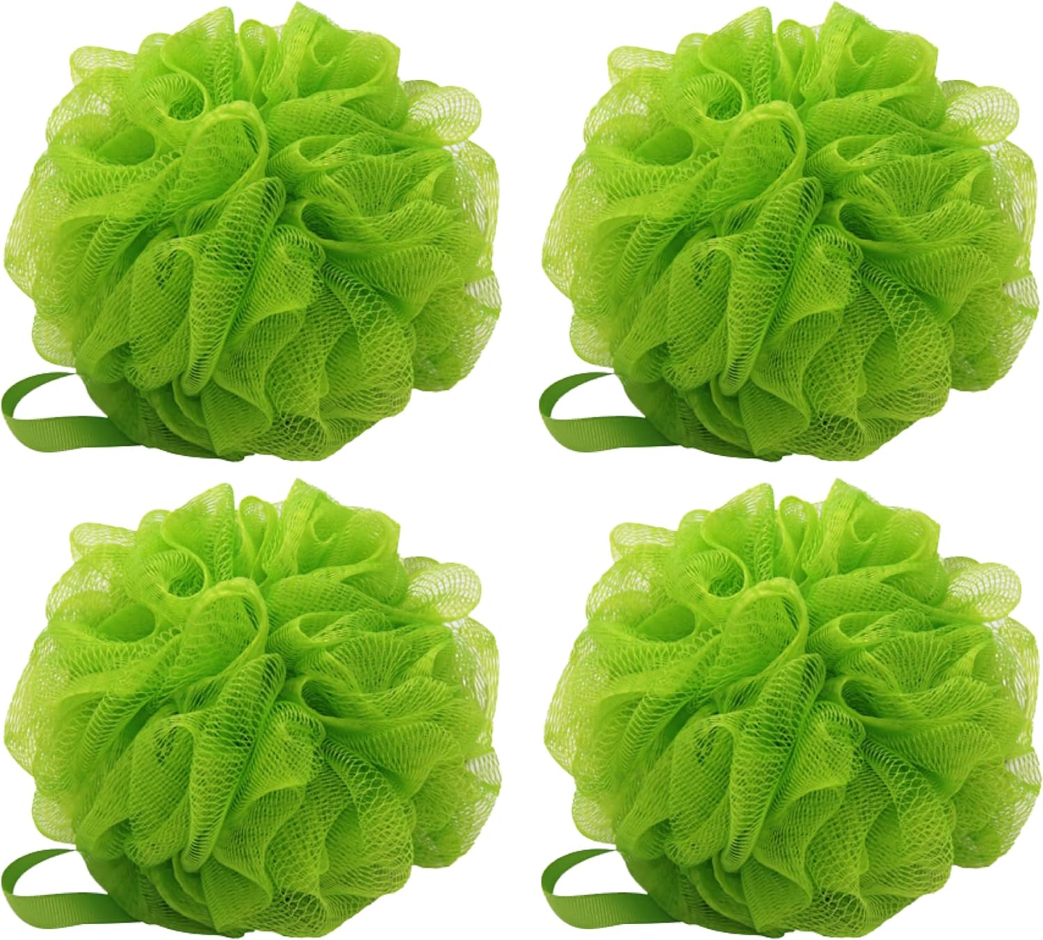 Aquasentials Mesh Pouf Bath Sponge (4 Pack) (Multi-Color)