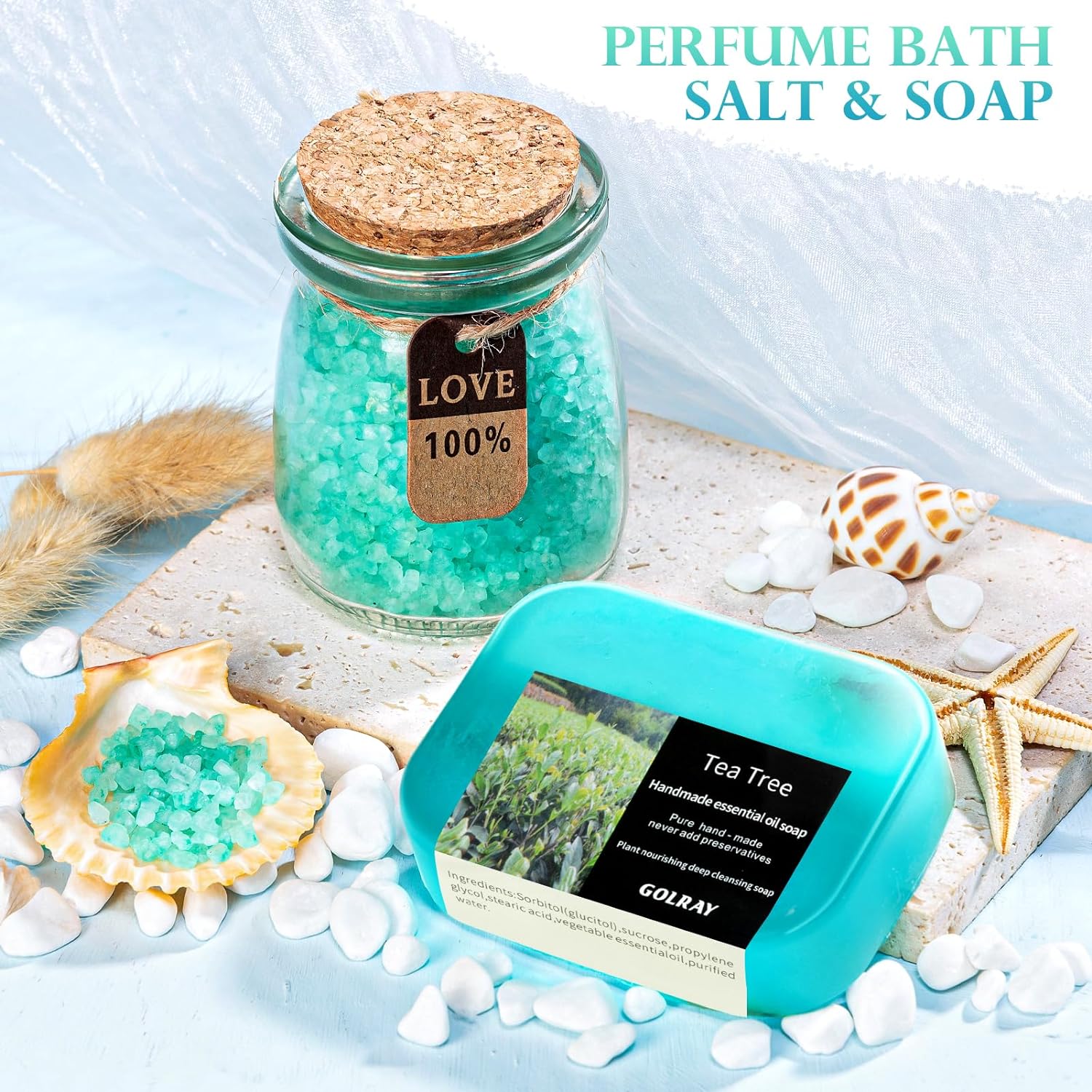 Golray Birthday Gifts for Women, Relaxing Spa Basket Set Self Care Gift for Her Mom Wife Sister Friend Coworker, Unique Stocking Stuffers Valentine Christmas Gift Baskets for Woman Who Have Everything