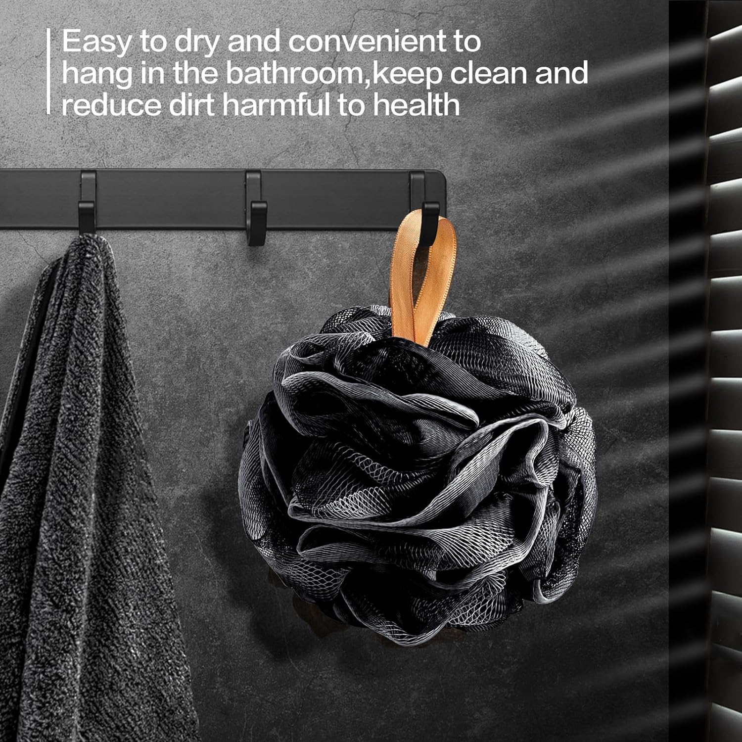 Fishent Loofah Bath Sponge Shower Loofahs, 4 Pack Soft Loofa Exfoliating Body Scrubber Mesh Shower Puff Pouf Ball Luffa for Men and Women(50g/pcs)