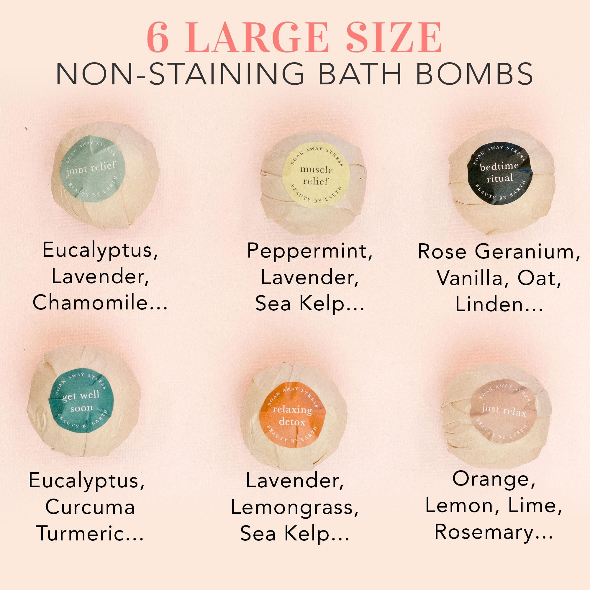 Bath Bombs Gift Set, USA Made with Organic & Natural Ingredients, Christmas Stocking Stuffers for Women & Men, Relaxing Spa Gifts, Wife Stocking Stuffers