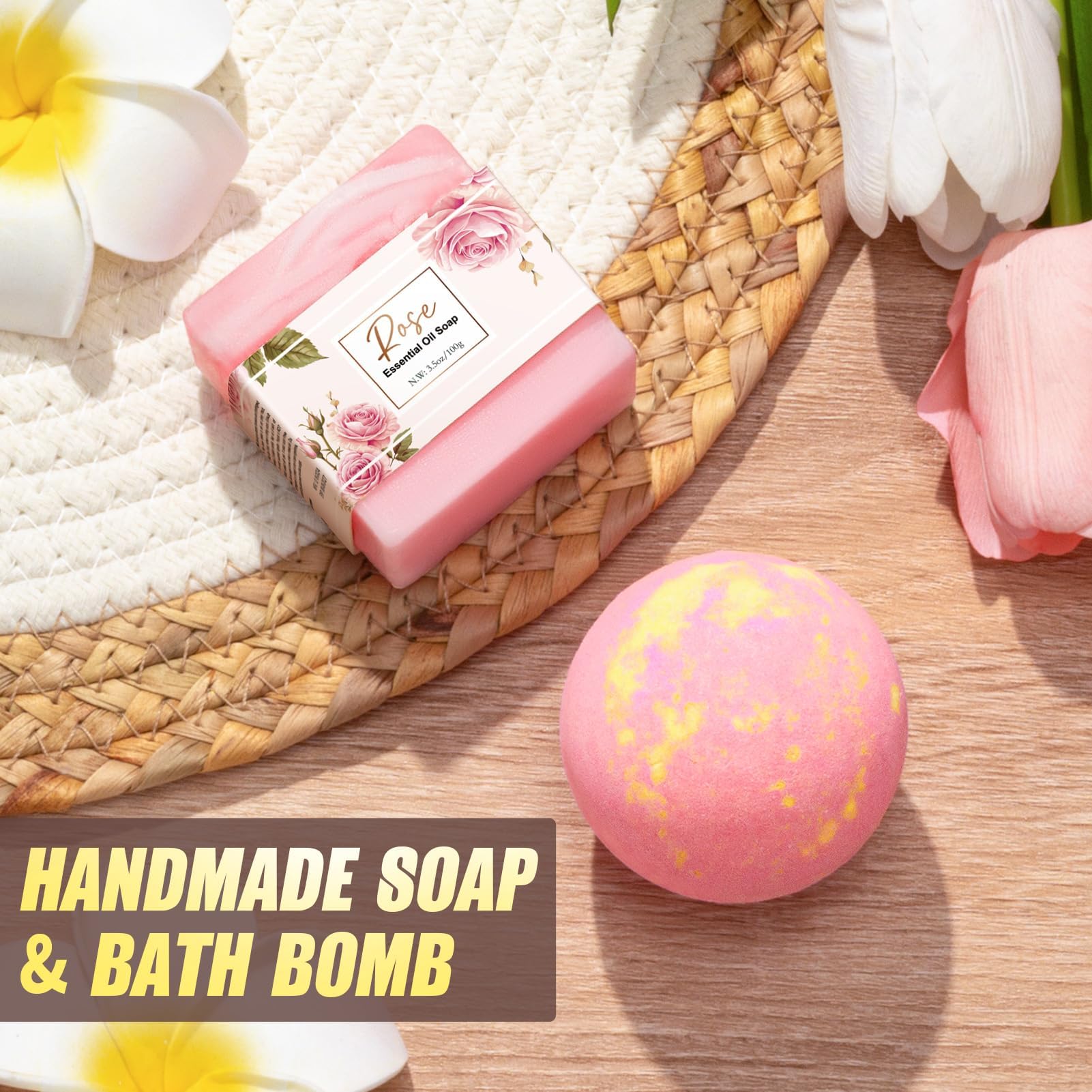 SEDUMBLISS NR 4 - Birthday Gifts for Women Self Care Get Well Soon Gifts, Rose Relaxing Spa Gifts Box Care Package Basket w/ Luxury Flannel Blanket 40 oz Tumbler, Christmas Gifts Set for Mom Her Wife Girlfriend Sister