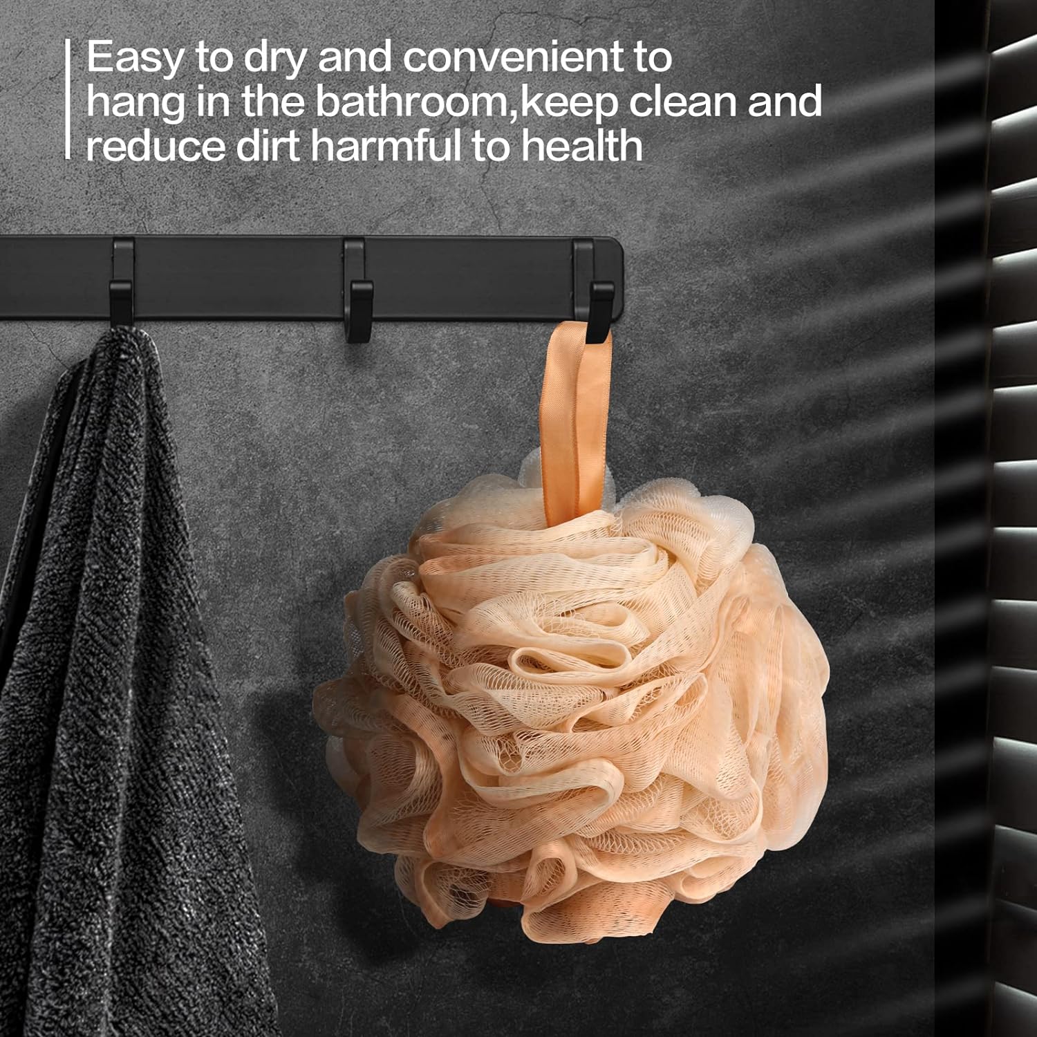 Fishent Bath Loofah Sponge, 3 Pack loofahs Exfoliating Body Scrubber, 60g Soft Mesh Pouf Shower Puffs, Loofa for Women (Pink-Peach-Coral)