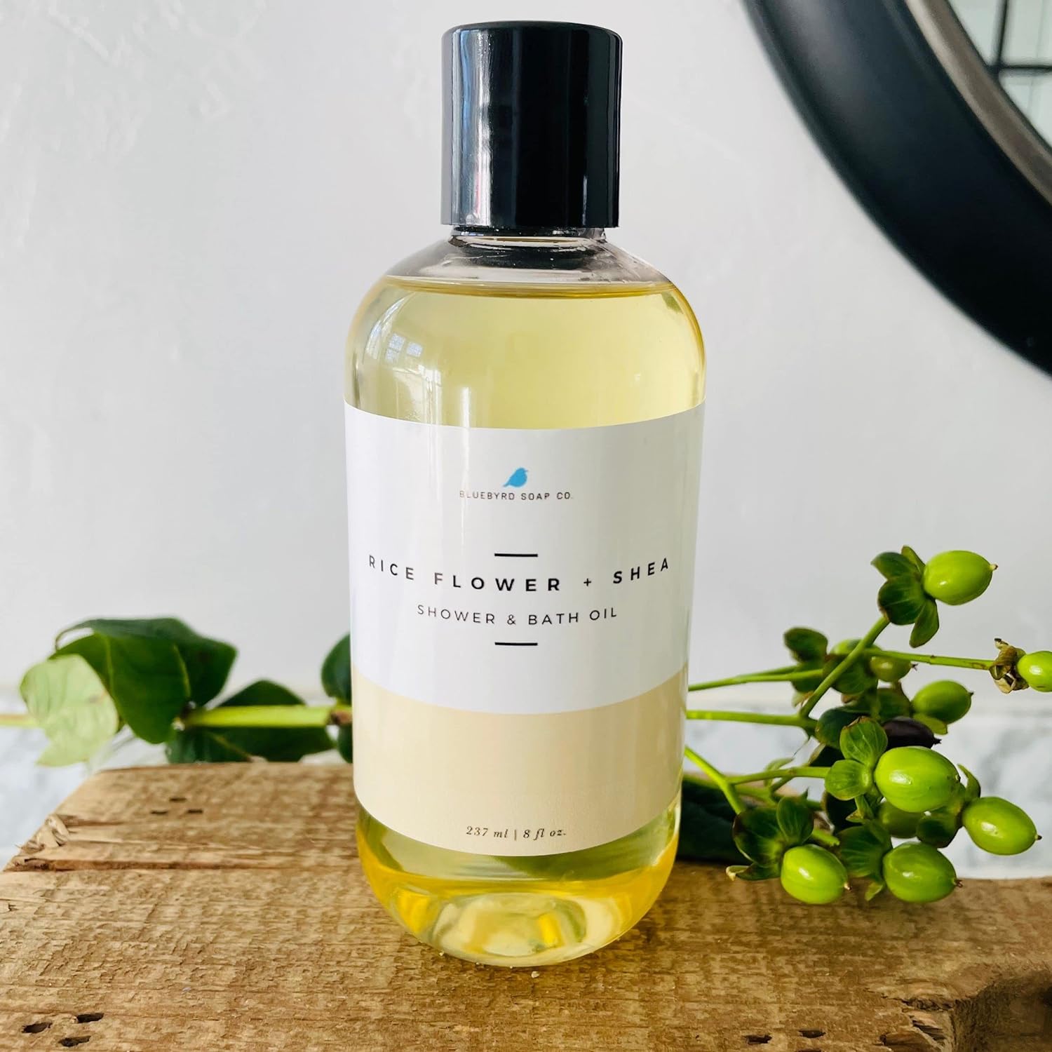 Bluebyrd Soap - White Tea Shower Oil & Bath Oil | Hydrating Plant Based Oils for Bath & Shower | Natural Body Oil Moisturizer | Revitalizing Clean Beauty Bath Oil (White Tea)