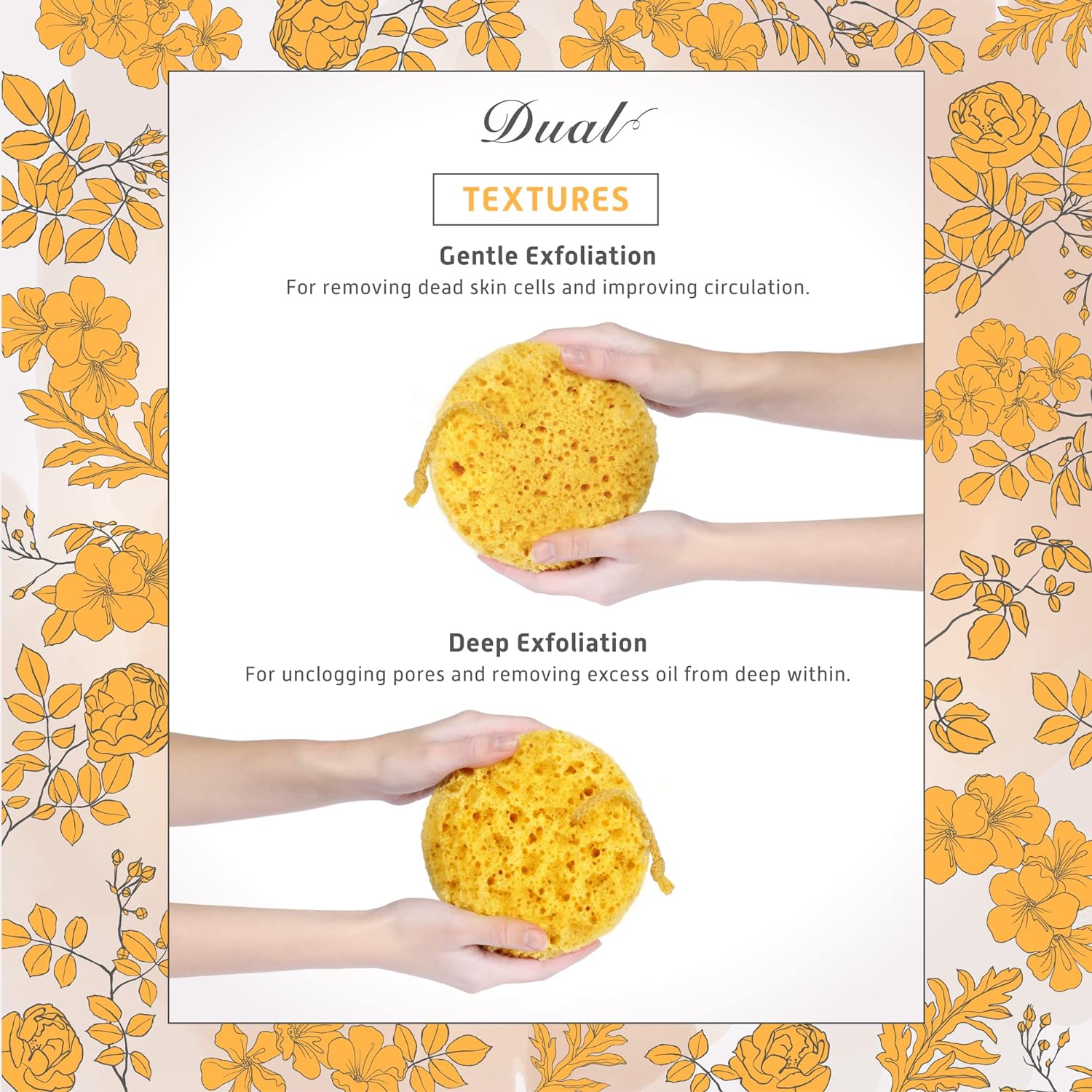 Spongentle Deep Cleansing Body Loofah Sponge, Natural Colors, for Bath and Shower, Multiple Textures for Gentle and Deep Exfoliation, Generous and Rich Lather, (Pack of 3)