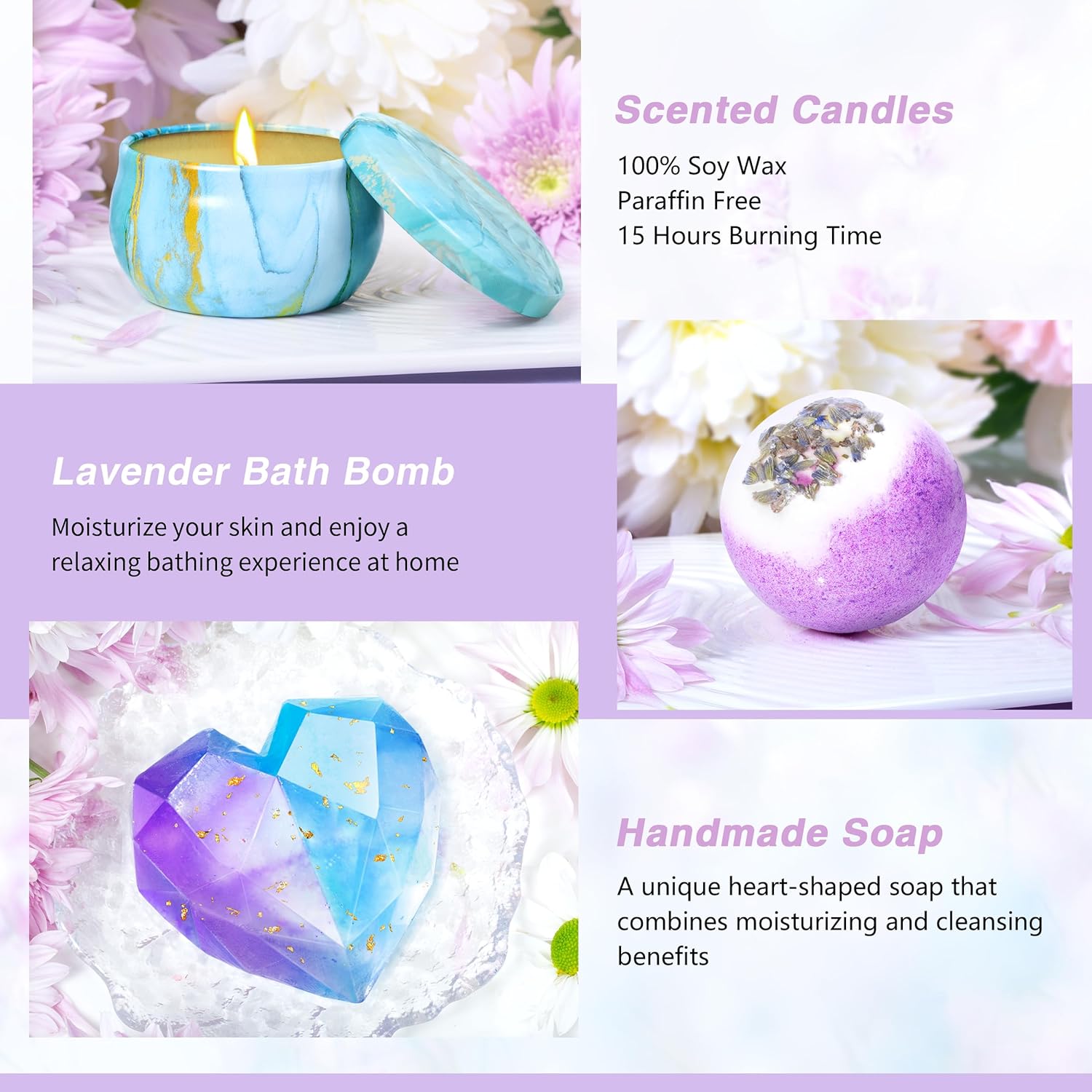 Gifts Baskets for Women,Relaxing Spa Gift Basket Set,Christmas Gifts for Women,Gifts Idea for Mom,Girlfriend,Sister,Wife,Teacher,12pcs Lavender Care Package Gift Set,Birthday Gifts Basket for Women