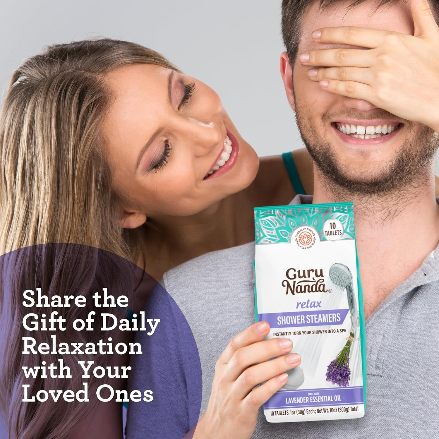 GuruNanda Breathe Shower Steamer Tablets (Pack of 10) - 100% Natural Eucalyptus Essential Oil helps with Congestion and Basil Supports Stress Relief & Mental Clarity - Perfect for Home Spa & Self Care