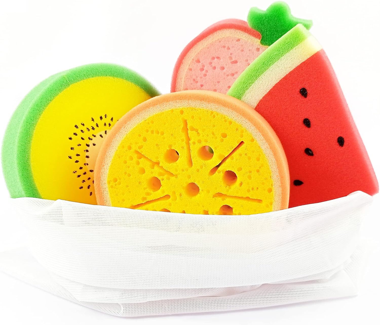 Bath Sponges for Kids - Set of 4 Extra Large Fun Kid Bath Toys Sponges, Bath Scrubbie, Bath Sponge Loofah, Kids Fun Shower Time Sponges for Children Boys and Girls, by purifyou