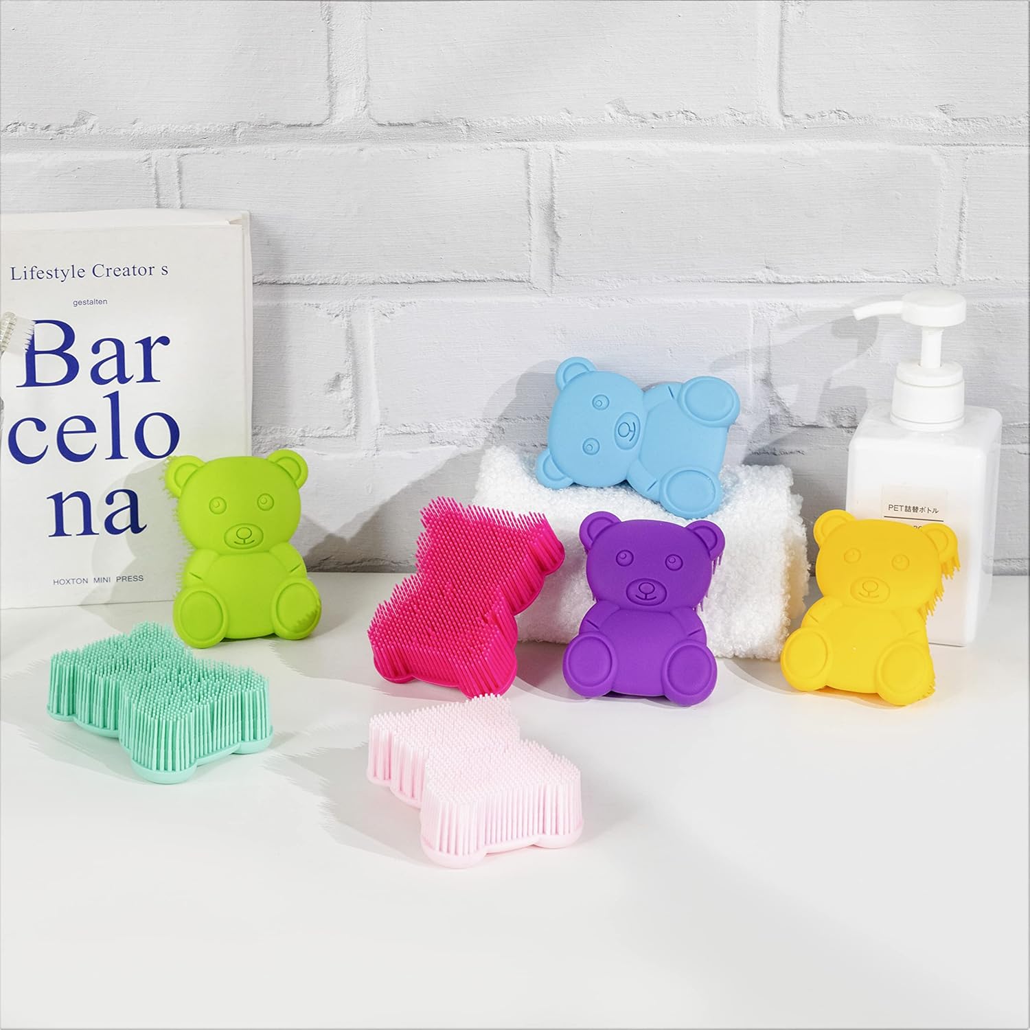 Premium Sensory Brush for Kids or Autism,Soft Silicone Body Scrubber,2 in 1 Sensory Room Occupational Therapy Sensory Brushes,Silicone Loofah,Pets Shower Brush Bath Brush Shampoo Brush(Whale-Teal)