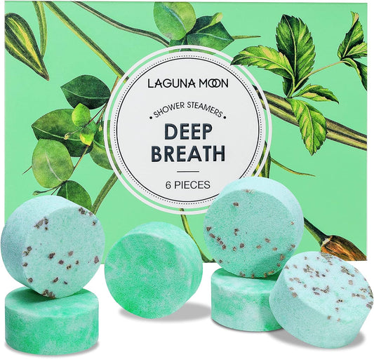 Aromatherapy Shower Steamers - 6pc XXL Vapor Bombs for Nasal Relief, Self Care, Relaxation, Spa Day, Pampering Gifts - with Pure Mint, Menthol & Eucalyptus Natural Essential Oil Tablets