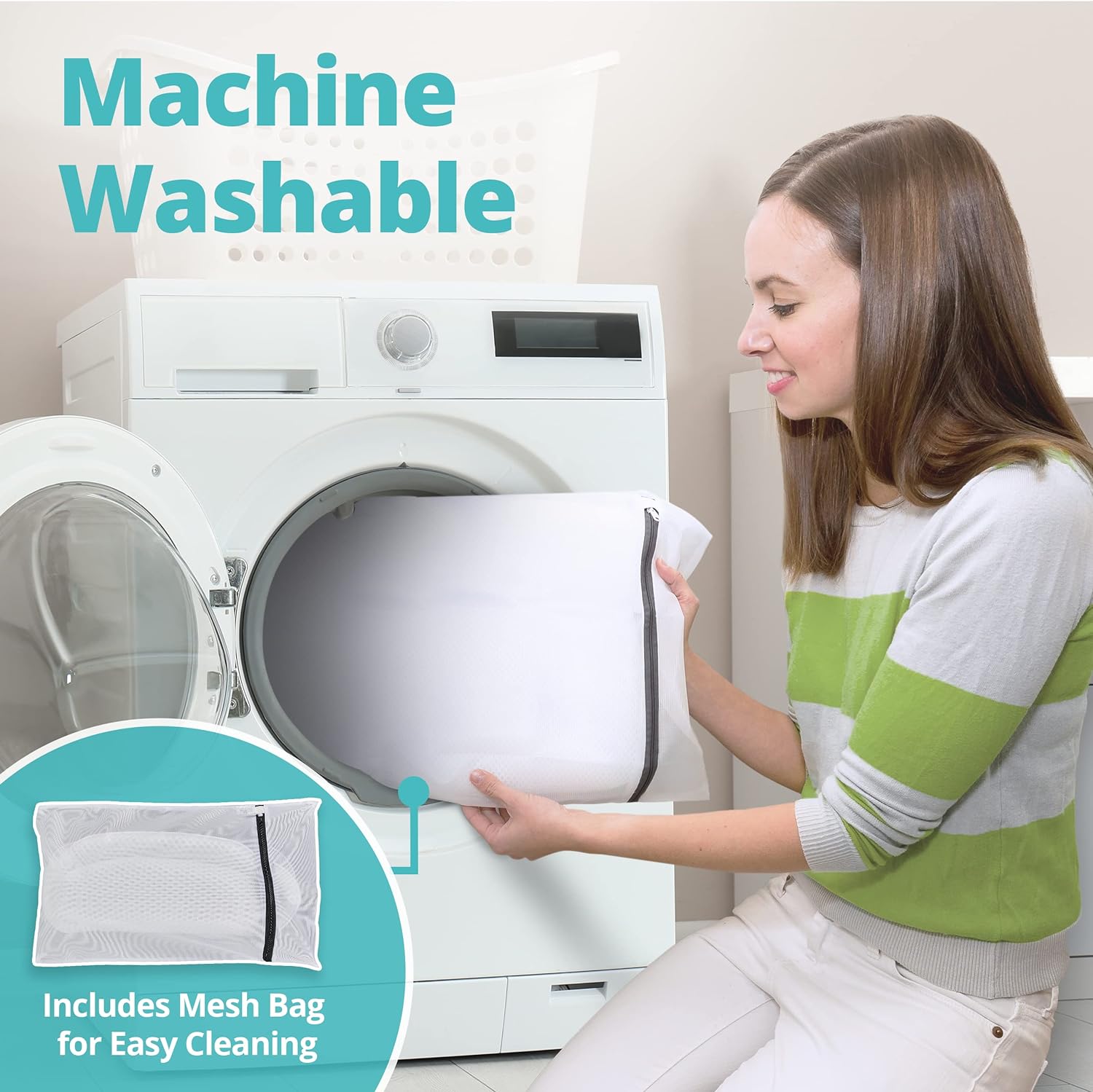 Bath Pillow Bathtub Pillow Back Neck Support Pillow, Spa Cushion for Tub, Relaxing Headrest Bath Pillow, Portable Washable Bathtub Accessories with 3D Air Mesh Thick Soft Bath Pillow, White