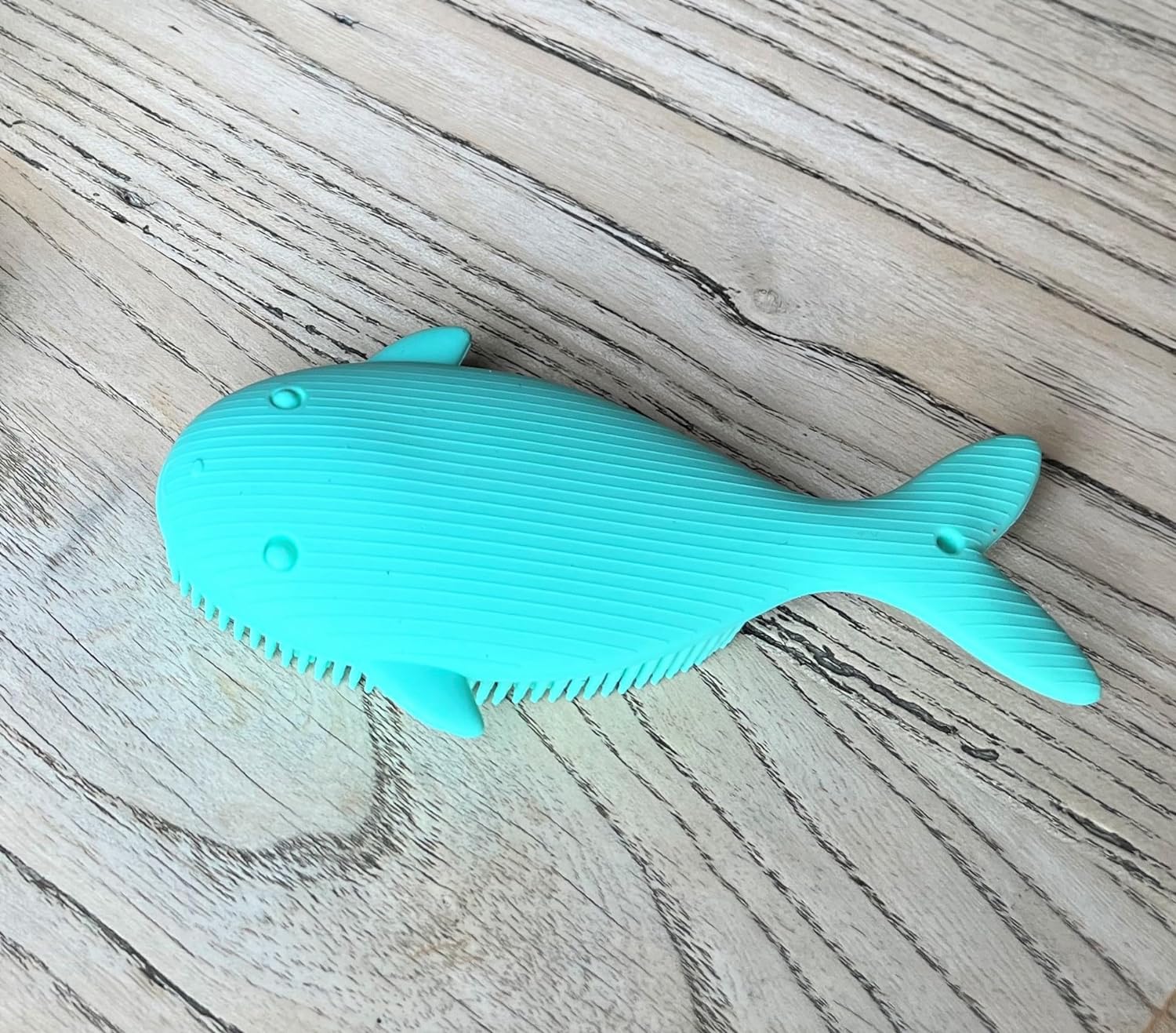 Premium Sensory Brush for Kids or Autism,Soft Silicone Body Scrubber,2 in 1 Sensory Room Occupational Therapy Sensory Brushes,Silicone Loofah,Pets Shower Brush Bath Brush Shampoo Brush(Whale-Teal)