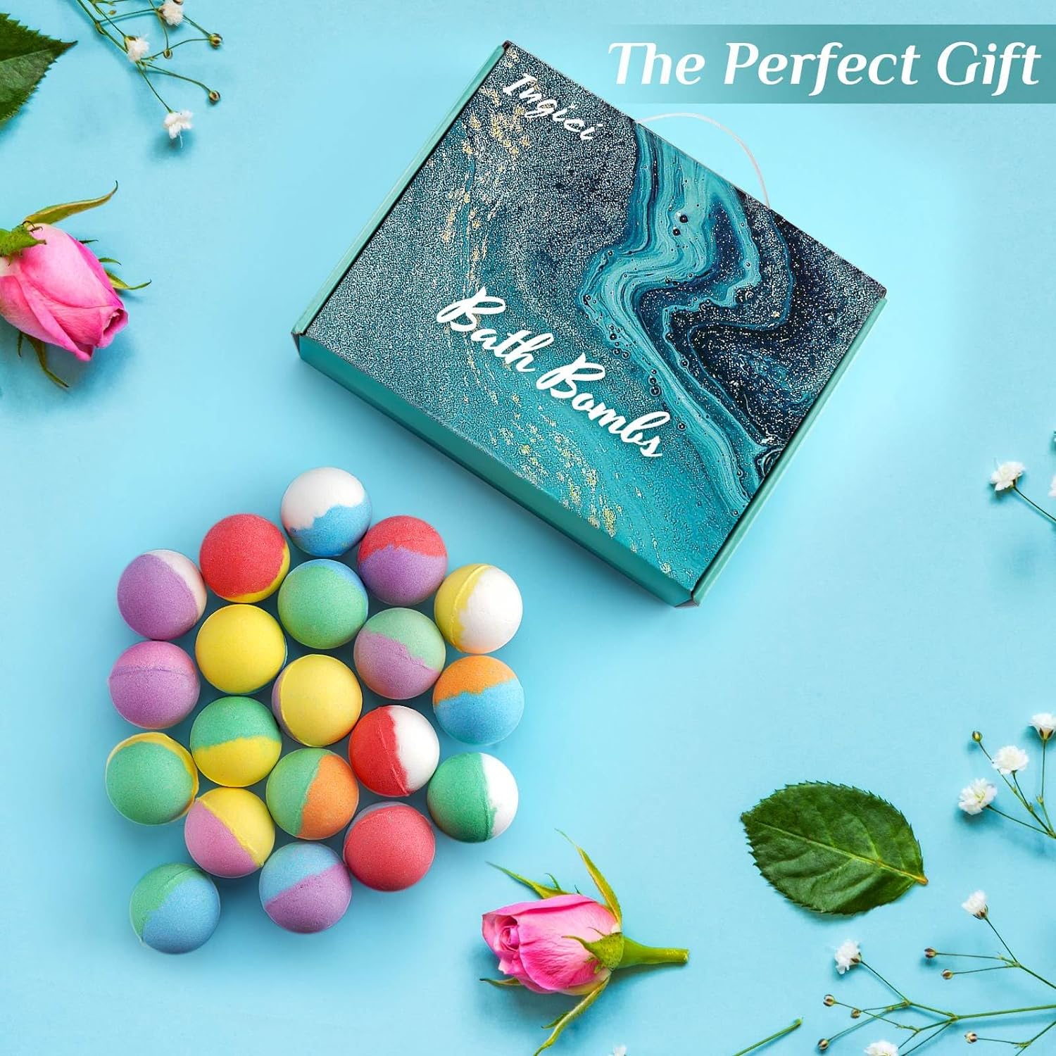 Bath Bombs Gift Set - 20Pcs Bath Bombs for Women, Birthday Gifts for Women, Valentines Day Gifts for Her, Galentines Day Gifts for Mom Her Friend Gifts for Women Bridesmaid