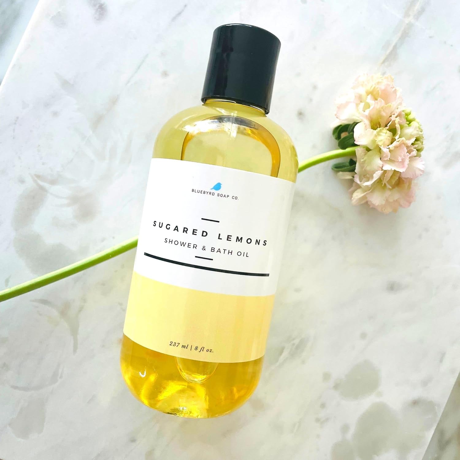 Bluebyrd Soap - White Tea Shower Oil & Bath Oil | Hydrating Plant Based Oils for Bath & Shower | Natural Body Oil Moisturizer | Revitalizing Clean Beauty Bath Oil (White Tea)