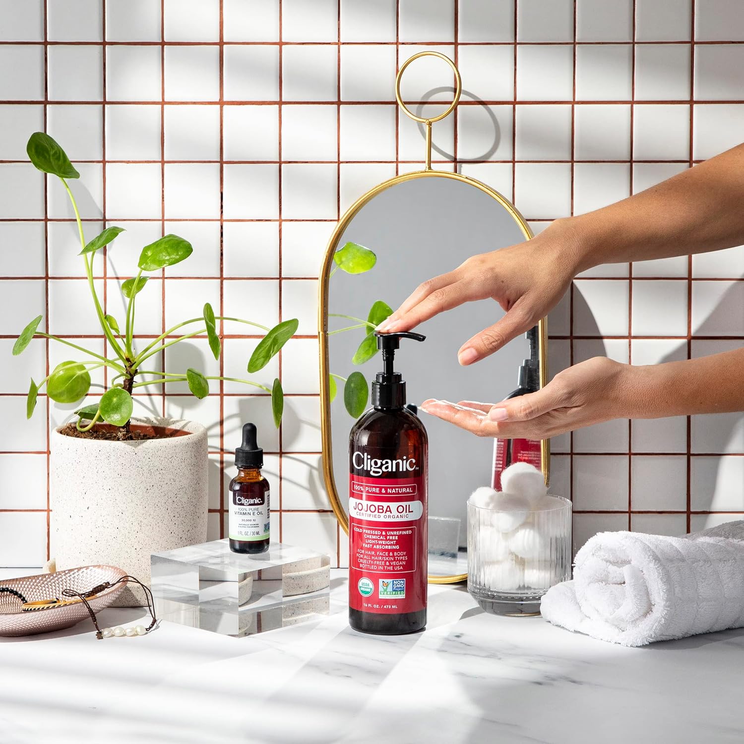 Cliganic USDA - Aceite de jojoba orgánico, 100% puro, 16 onzas