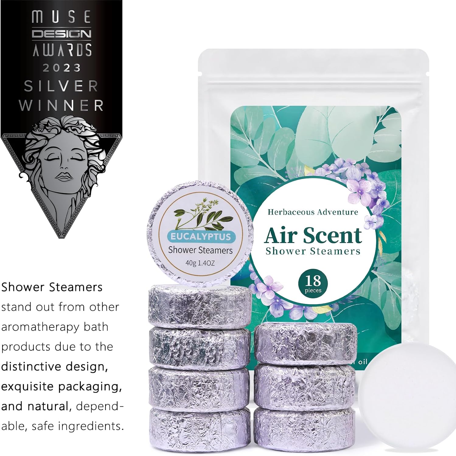 OKGL Shower Steamers Aromatherapy 18 Pack - Lavender, Mint, Eucalyptus, Shower Steamers for Women, Valentine's Day Gift, Stress Relief, Birthday Gift, Relaxation Gift, Spa Gift for Women