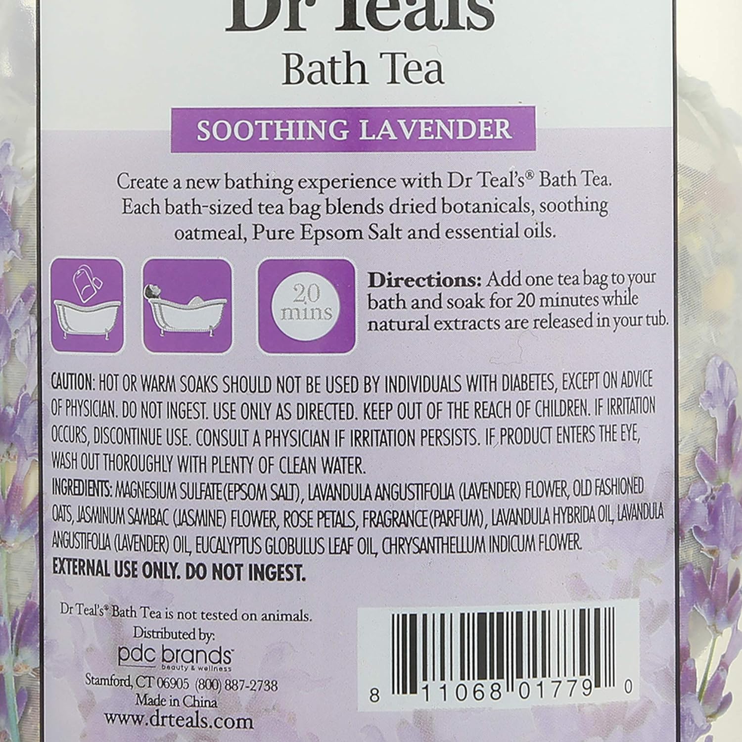 Dr. Teal's Bath Tea - Soothing Lavender Bath Soaks - 3 oz