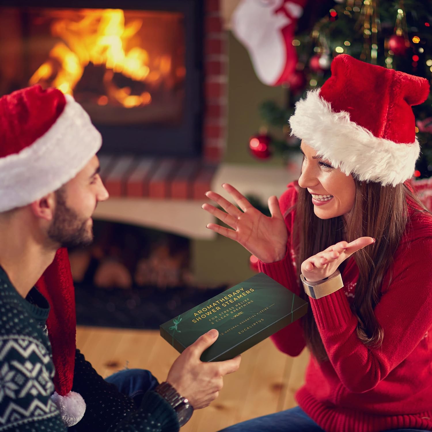 Valitic Aromatherapy Shower Steamers for Stress Relief and Relaxation - Gifts for Women Mom Birthday 8 Natural Essential Fizzies Shower Bombs - 4 Scents - Lavender, Eucalyptus, Citrus, and Peppermint