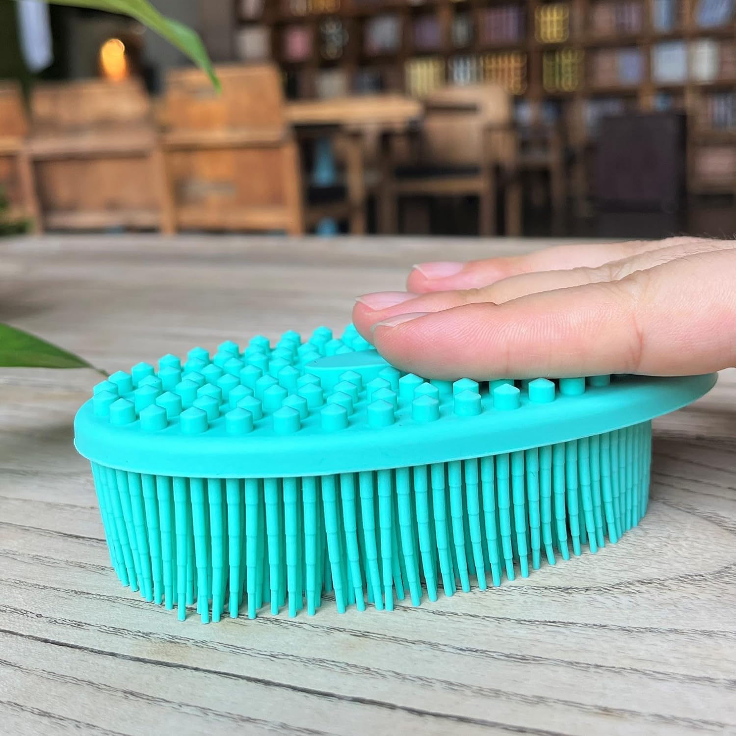 Premium Sensory Brush for Kids or Autism,Soft Silicone Body Scrubber,2 in 1 Sensory Room Occupational Therapy Sensory Brushes,Silicone Loofah,Pets Shower Brush Bath Brush Shampoo Brush(Whale-Teal)