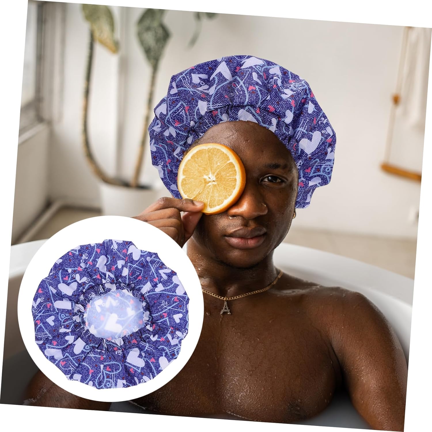 1pc men's shower cap spa head wrap bath shower caps bath cap satin headbands for women kids spa headband shower caps for women reusable turban tomorrow bow tie bath products man