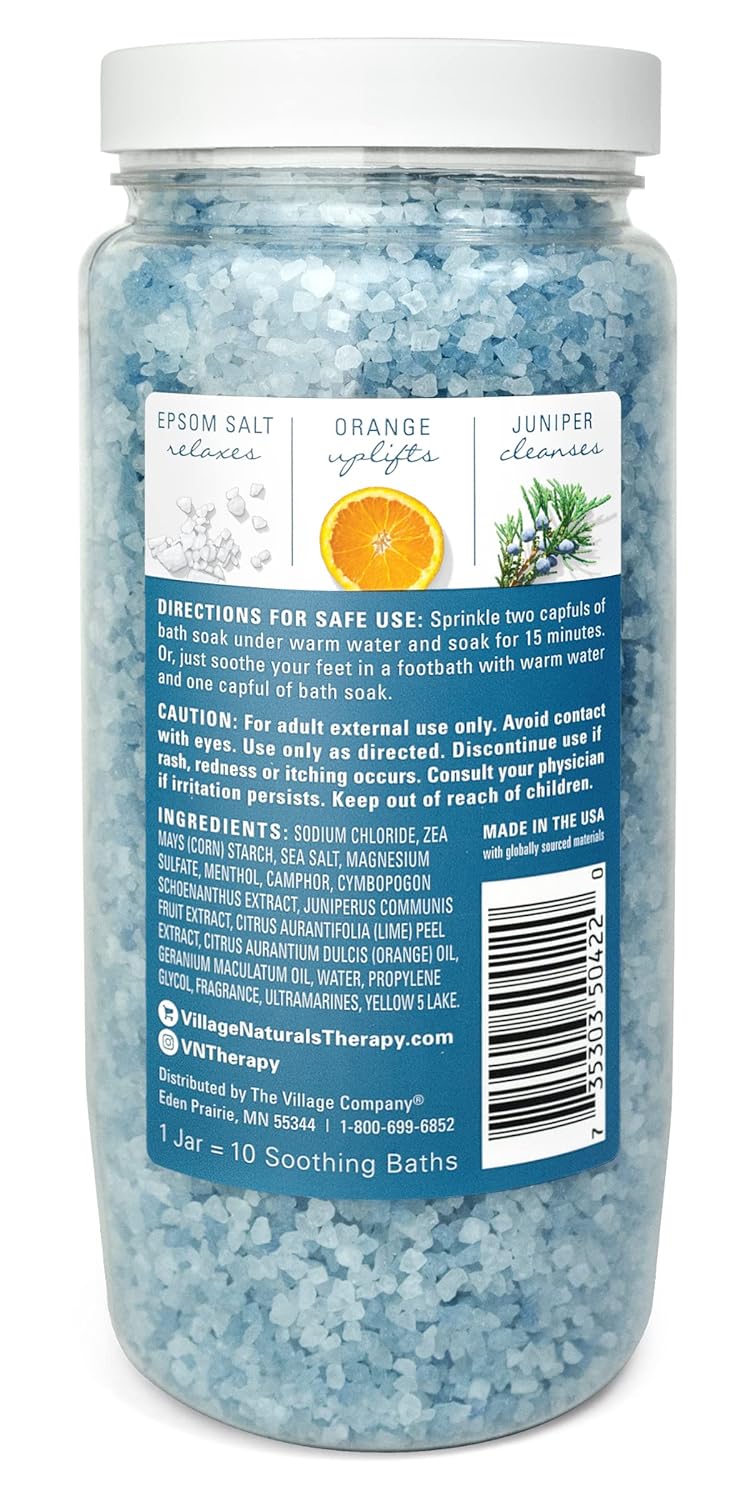 Village Naturals Therapy, Mineral Bath Soak, Aches & Pains Tension Relief, 20 Oz, Pack of 3