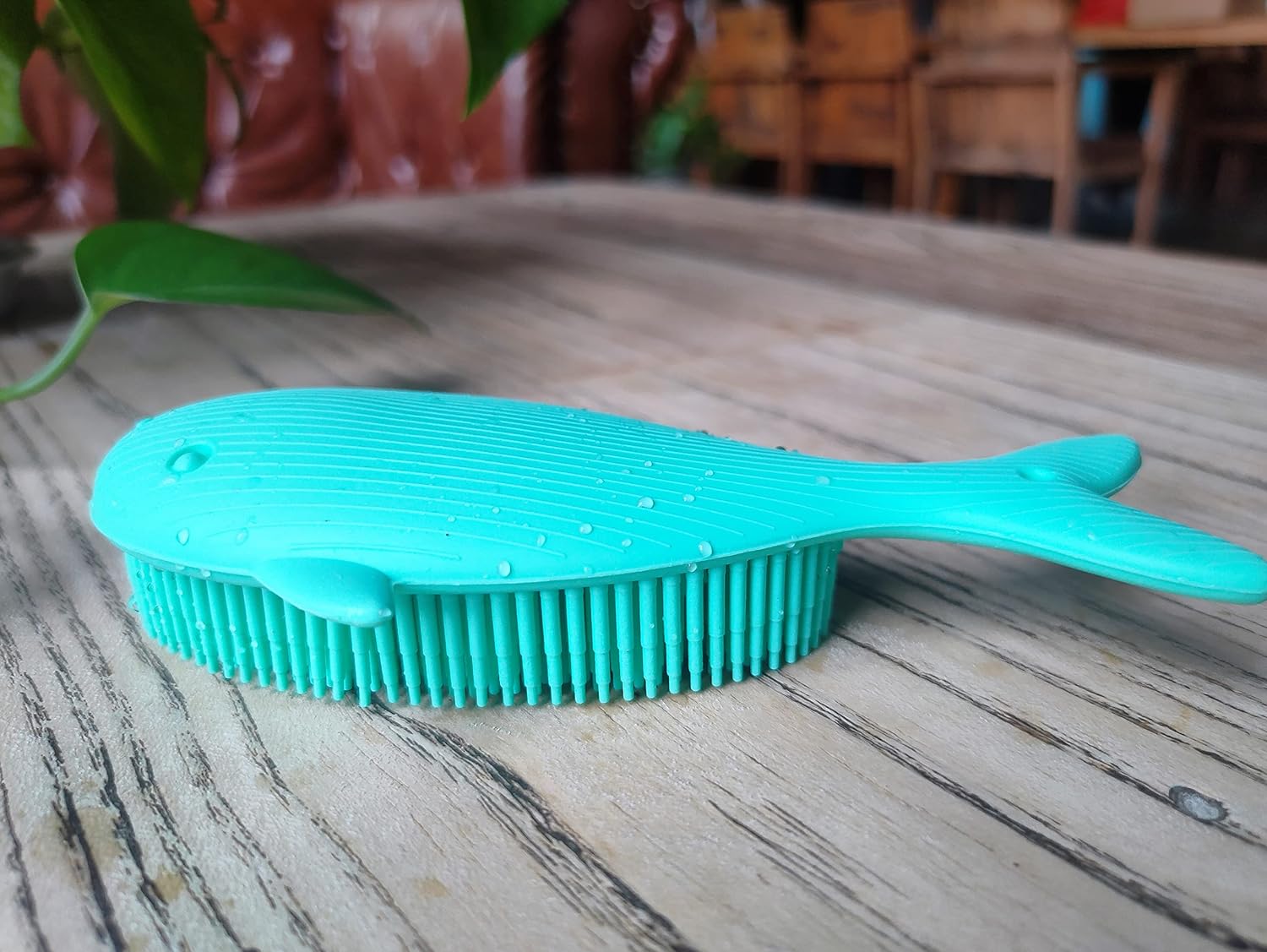 Premium Sensory Brush for Kids or Autism,Soft Silicone Body Scrubber,2 in 1 Sensory Room Occupational Therapy Sensory Brushes,Silicone Loofah,Pets Shower Brush Bath Brush Shampoo Brush(Whale-Teal)