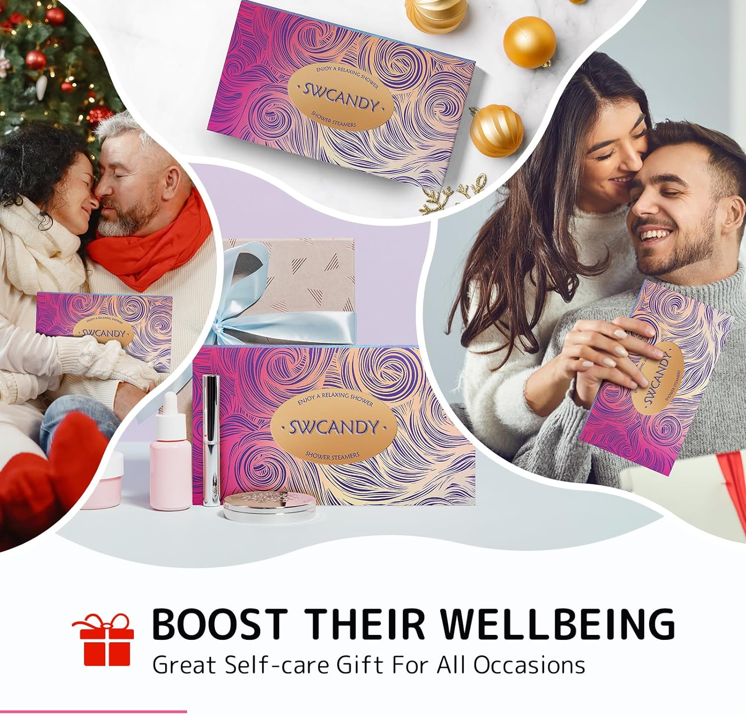 SWCANDY Shower Steamers Aromatherapy, 18 PCS Eucalyptus for Shower Christmas Stocking Stuffers for Women, Self Care & Spa Gifts with Lavender Natural Essential Oils