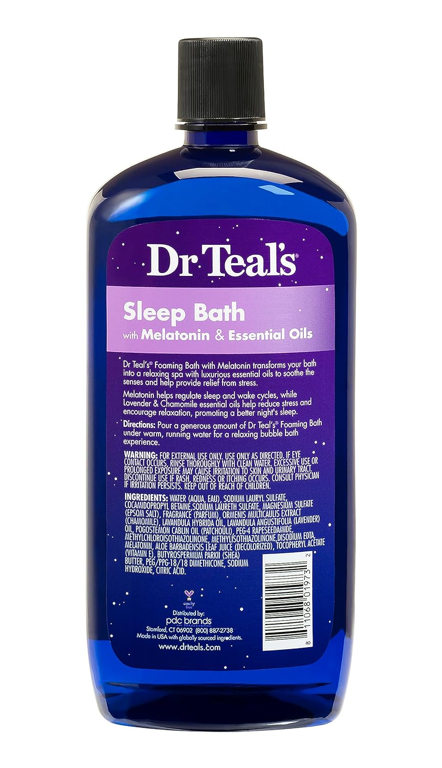 Dr Teal's Foaming Bath With Pure Epsom Salt Sleep Bath With Melatonin & Essential Oils 34 FL OZ