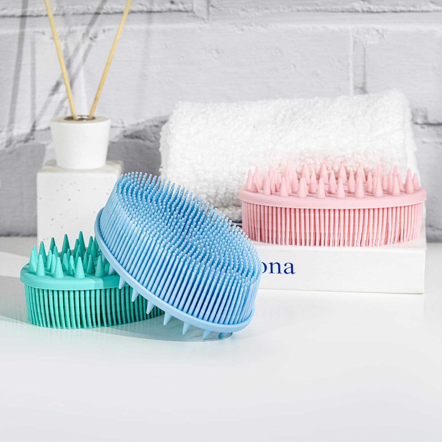 Premium Sensory Brush for Kids or Autism,Soft Silicone Body Scrubber,2 in 1 Sensory Room Occupational Therapy Sensory Brushes,Silicone Loofah,Pets Shower Brush Bath Brush Shampoo Brush(Whale-Teal)