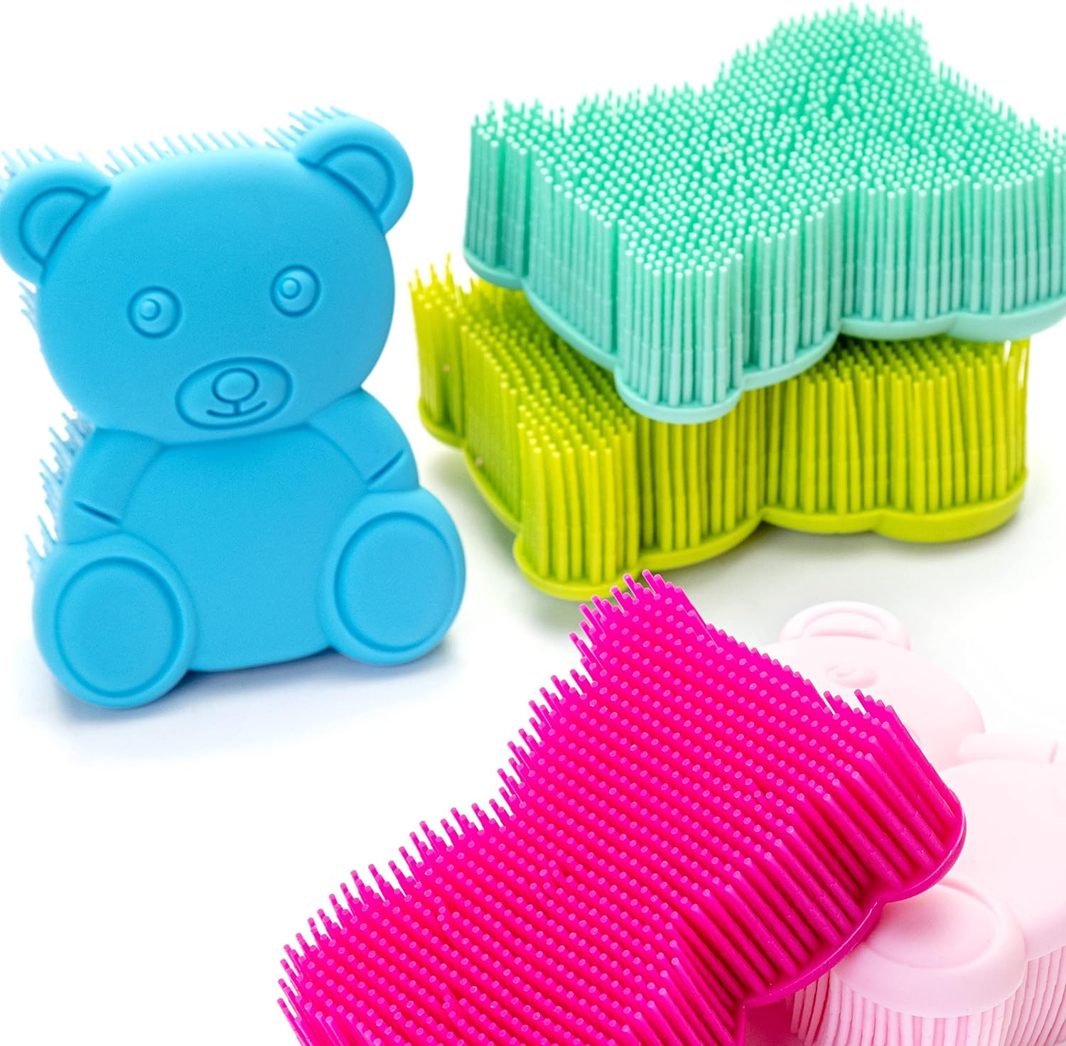 Premium Sensory Brush for Kids or Autism,Soft Silicone Body Scrubber,2 in 1 Sensory Room Occupational Therapy Sensory Brushes,Silicone Loofah,Pets Shower Brush Bath Brush Shampoo Brush(Whale-Teal)