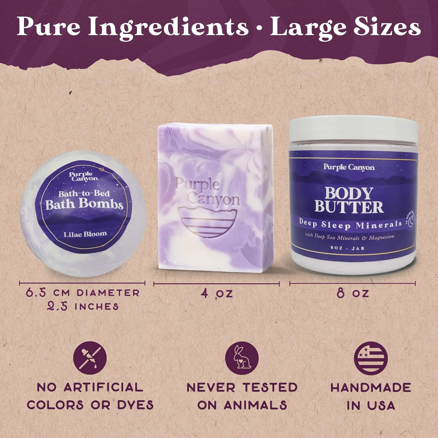 Purple Canyon Mystic Spa Box | 7 Piece Full Size Lavender Spa Kit for Self Care | Bath and Body Gifts for Women