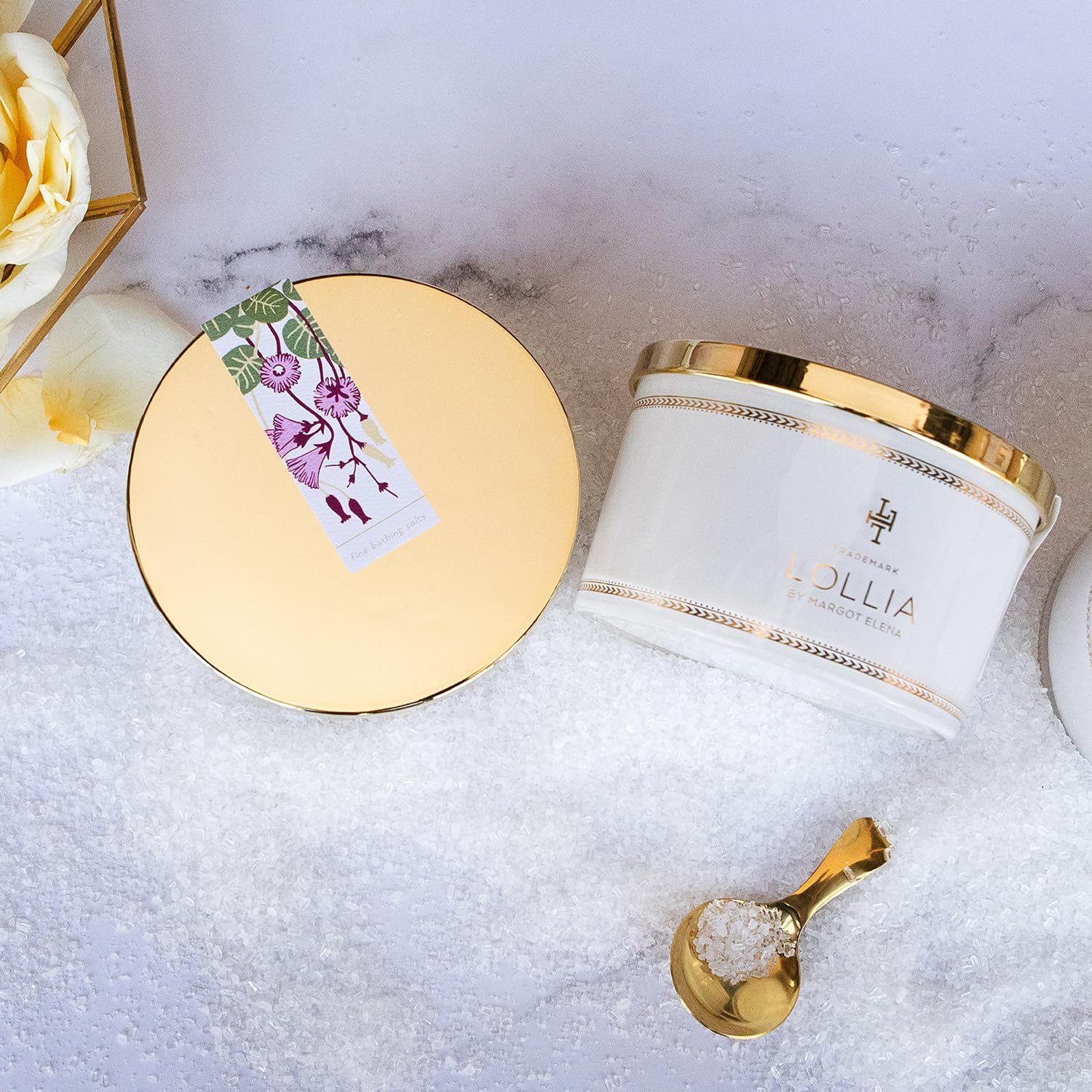 Lollia Fine Bathing Salts, 20 oz. – Bath Essential for Women, Bathtub Accessories, Relaxing Bath Salts for Women, Bath Products, Scented Luxury Bath Salts