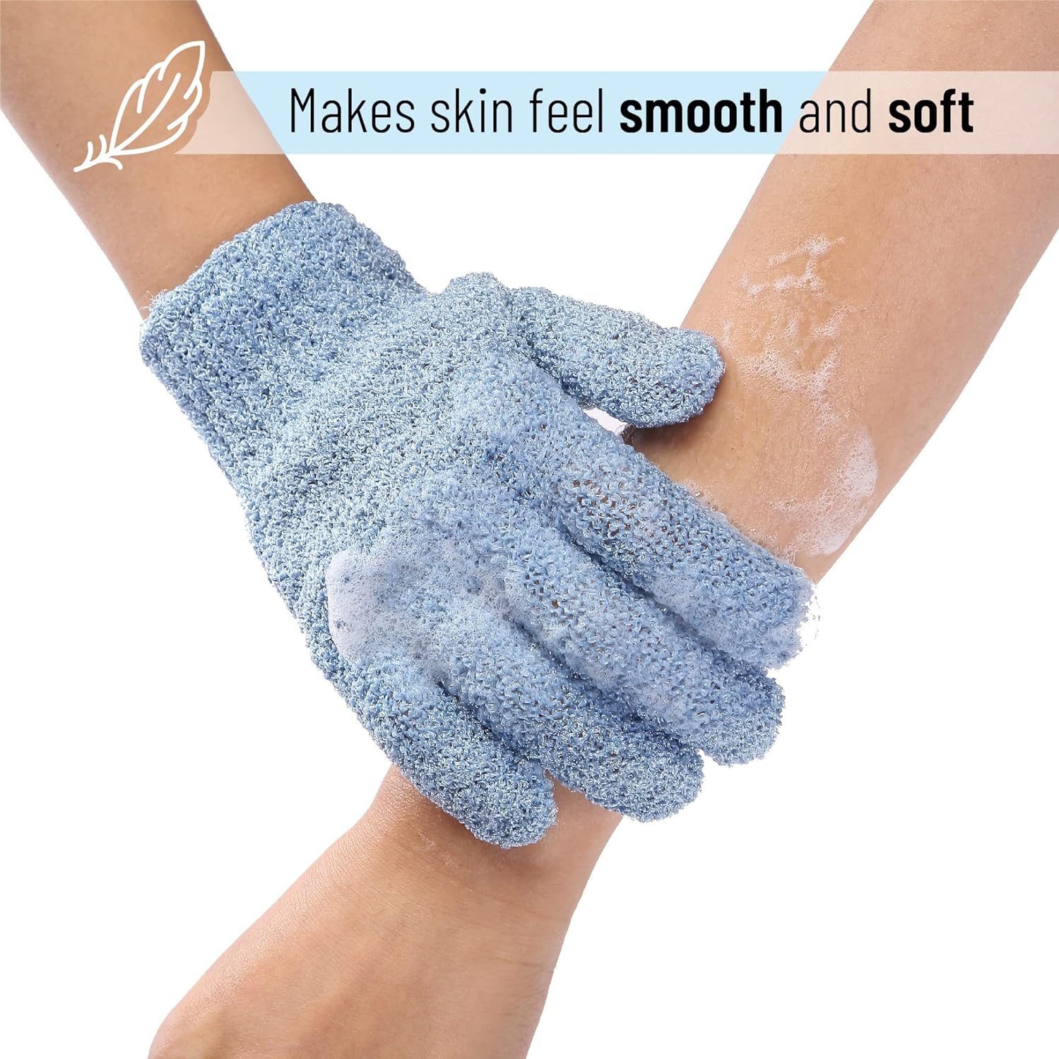 Slick- Exfoliating Gloves, 4 Pcs, Skin Exfoliator for Body, Shower Gloves, Scrub Gloves Exfoliating, Exfoliating Body Scrub Gloves, Loofah Glove, Exfoliation Mitt, Bath Gloves