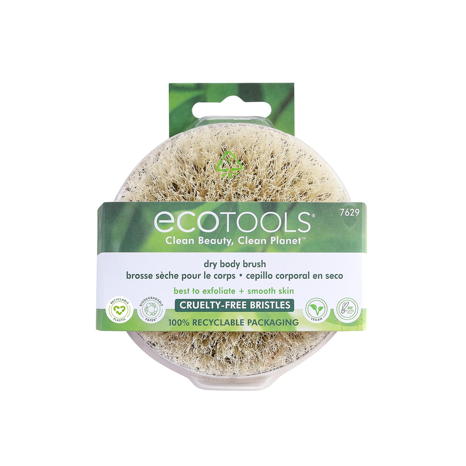 EcoTools Dry Body Brush, for Post Shower & Bath Skincare Routine, Removes Dirt & Promotes Blood Circulation, Helps Reduce Appearance of Cellulite, Eco-Friendly, Vegan & Cruelty-Free, 1 Count