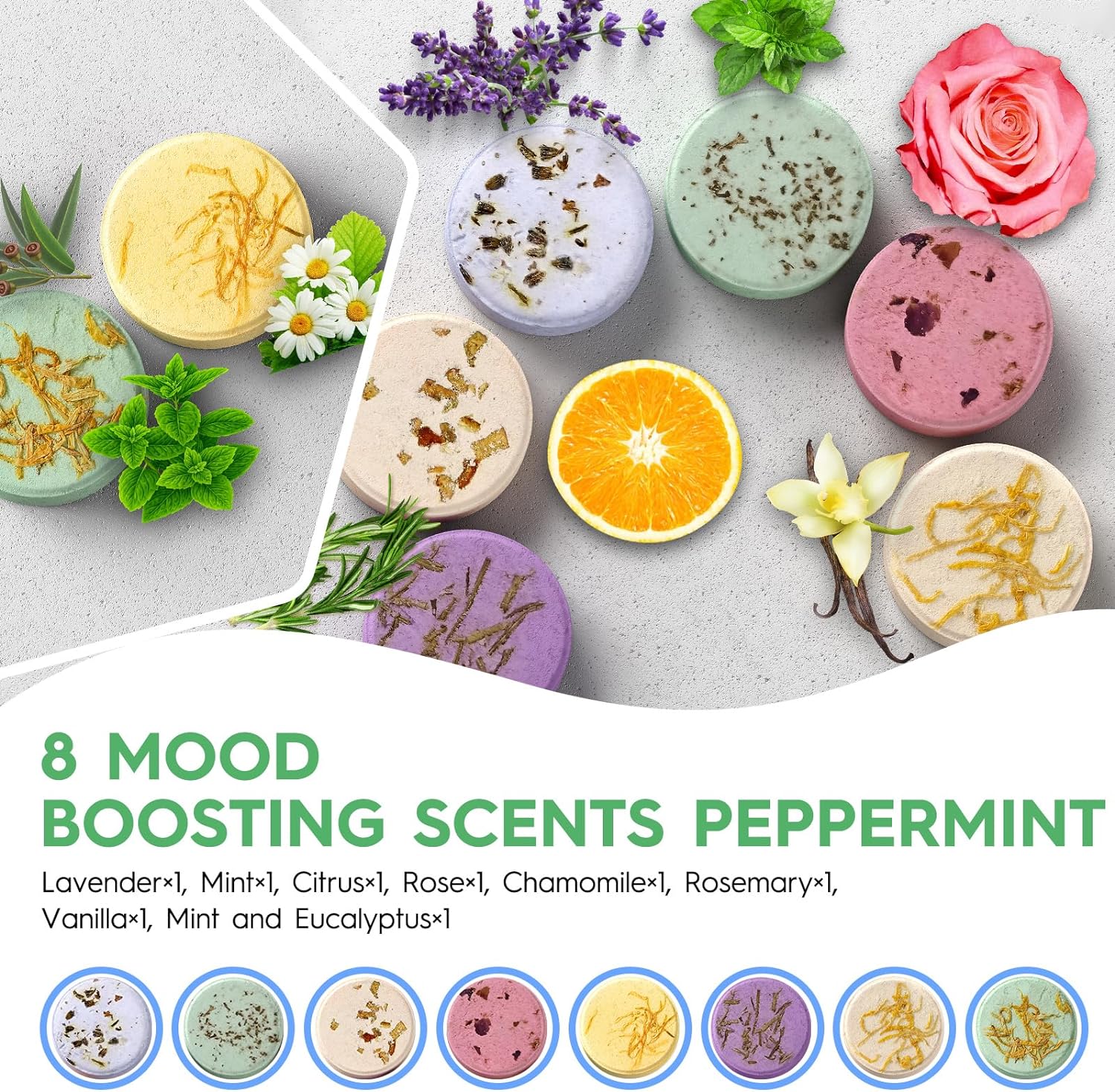 Shower Steamers Aromatherapy Christmas Gifts Stocking Stuffers for Women 8 PCS, BLRIET Shower Bombs Birthday Gift for Mom with Lavender Natural Essential Oils, Self Care & Relaxation Gifts for Lover