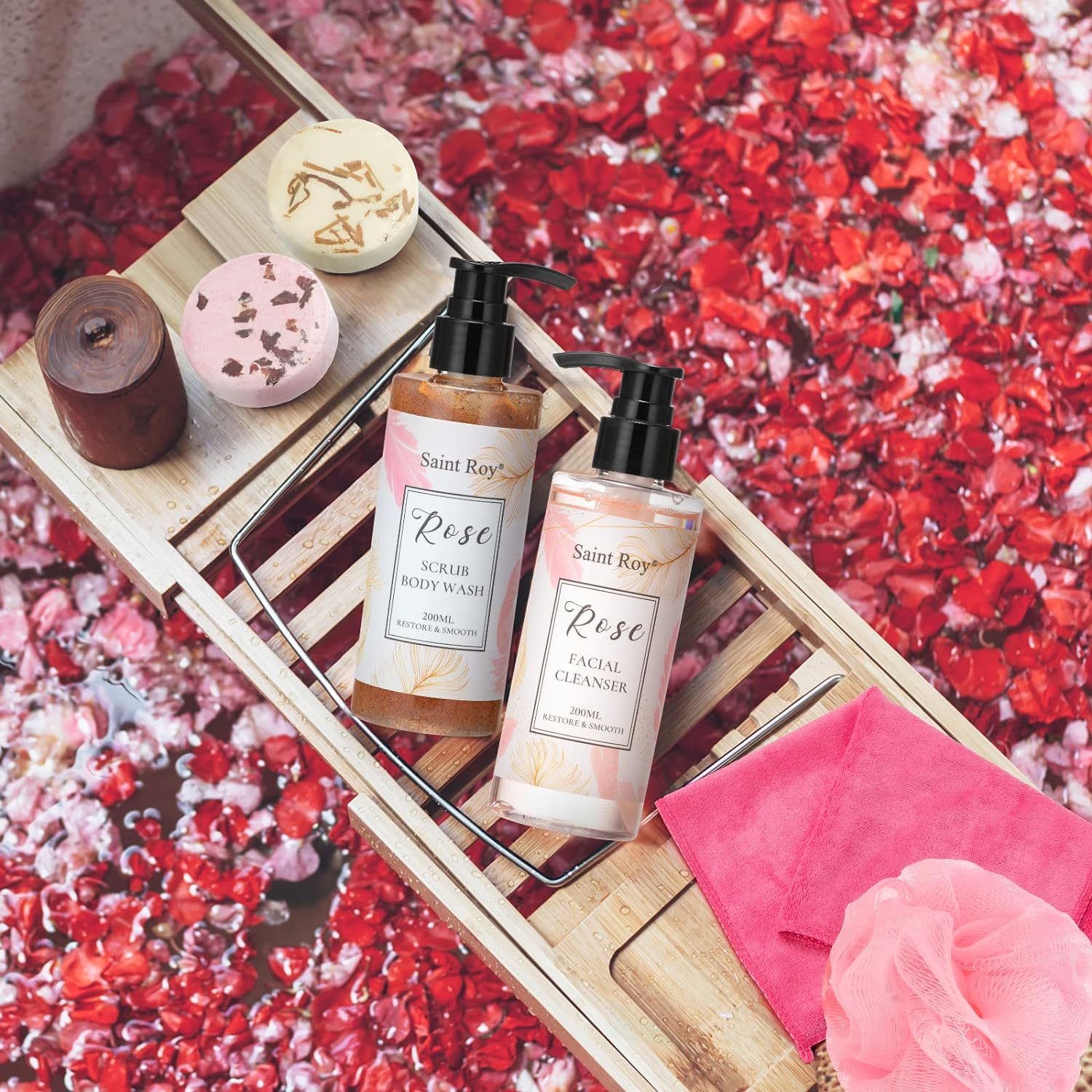 Facial Skin Care Set & Bath Spa Kit, Bath and Body At Home Spa Kit, Mothers Day Gifts Ideas, Spa Gifts for Women, Self-care Gift, Skin Care Collection