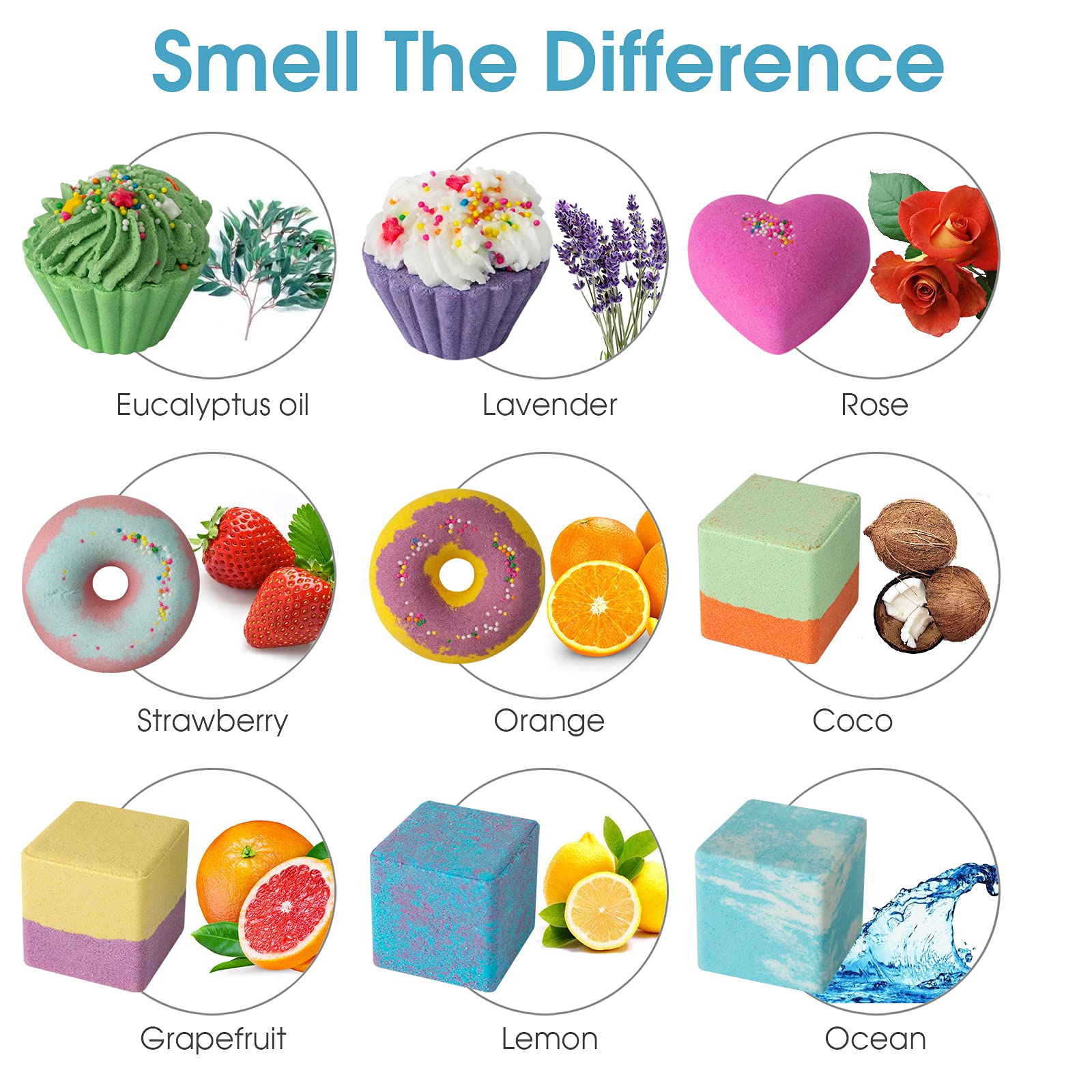 Bath Bombs,10 Natural Bath Bomb Gift Set, Organic Bubble Bath Bombs, Shea Butter Dry Skin Moisturize, Fizzy Spa Bath for Her Mom Women Kids Girls Girlfriend, Mothers Day Birthday