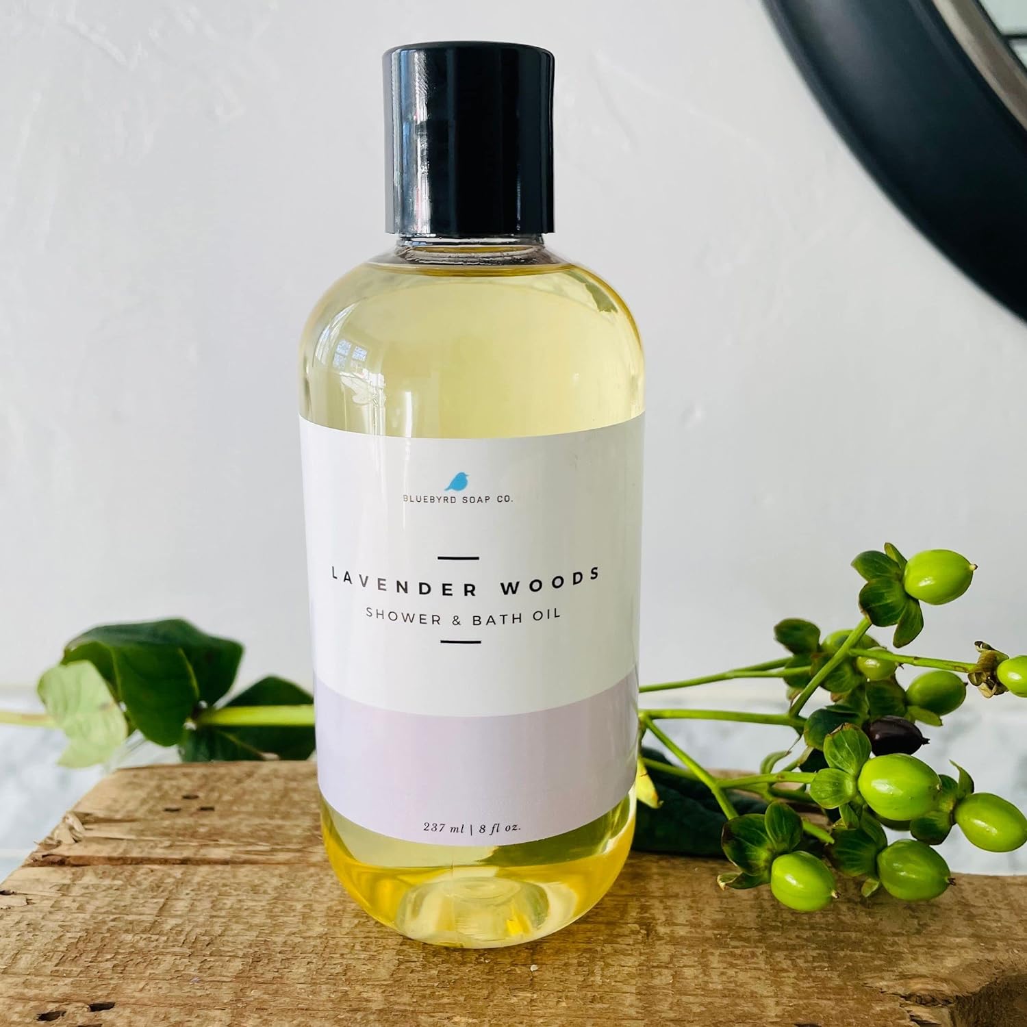 Bluebyrd Soap - White Tea Shower Oil & Bath Oil | Hydrating Plant Based Oils for Bath & Shower | Natural Body Oil Moisturizer | Revitalizing Clean Beauty Bath Oil (White Tea)