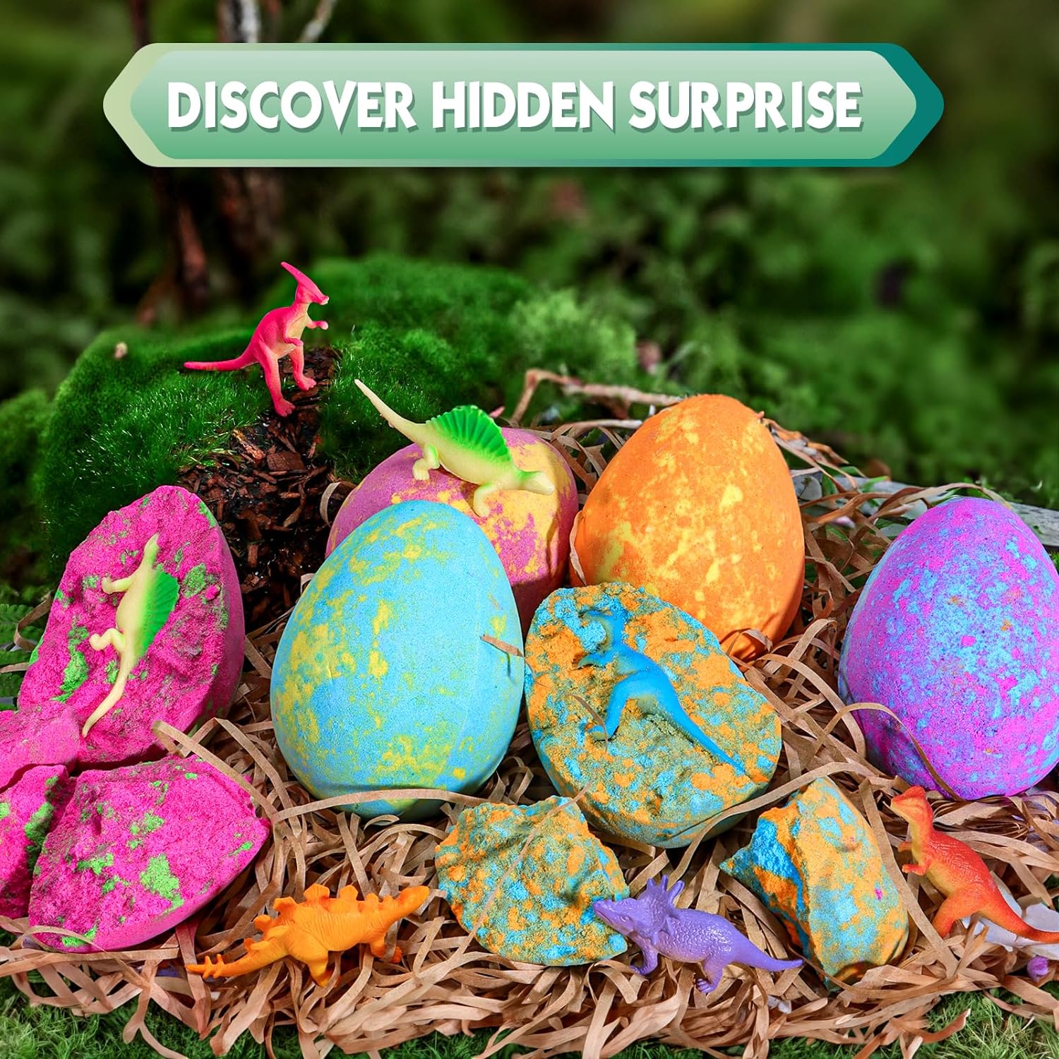 Aofmee Bath Bombs for Kids, Handmade Natural Bath Bombs with Surprise Inside, Shea Cocoa Butter Moisturize, Spa Fizzies Bath Bomb Kit, Birthday Christmas Holiday Gifts for Women, Girls, Boys