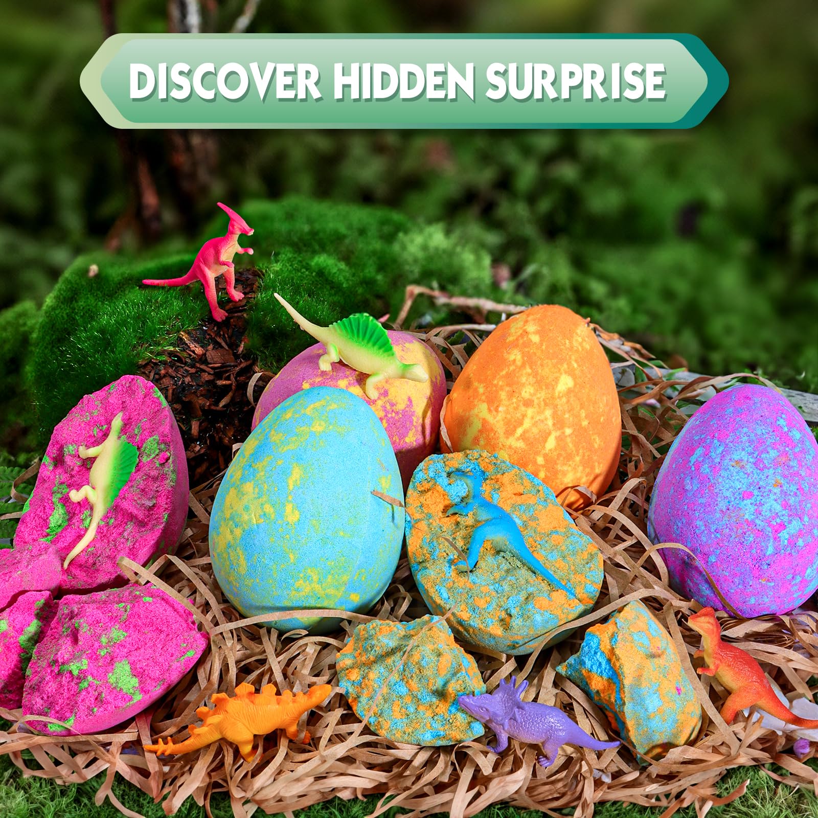 Aofmee Bath Bombs for Kids, Handmade Natural Bath Bombs with Toy Inside, Shea Cocoa Butter Moisturize, Spa Fizzies Bath Bomb Kit, Birthday Christmas Holiday Gifts for Women, Girls, Boys