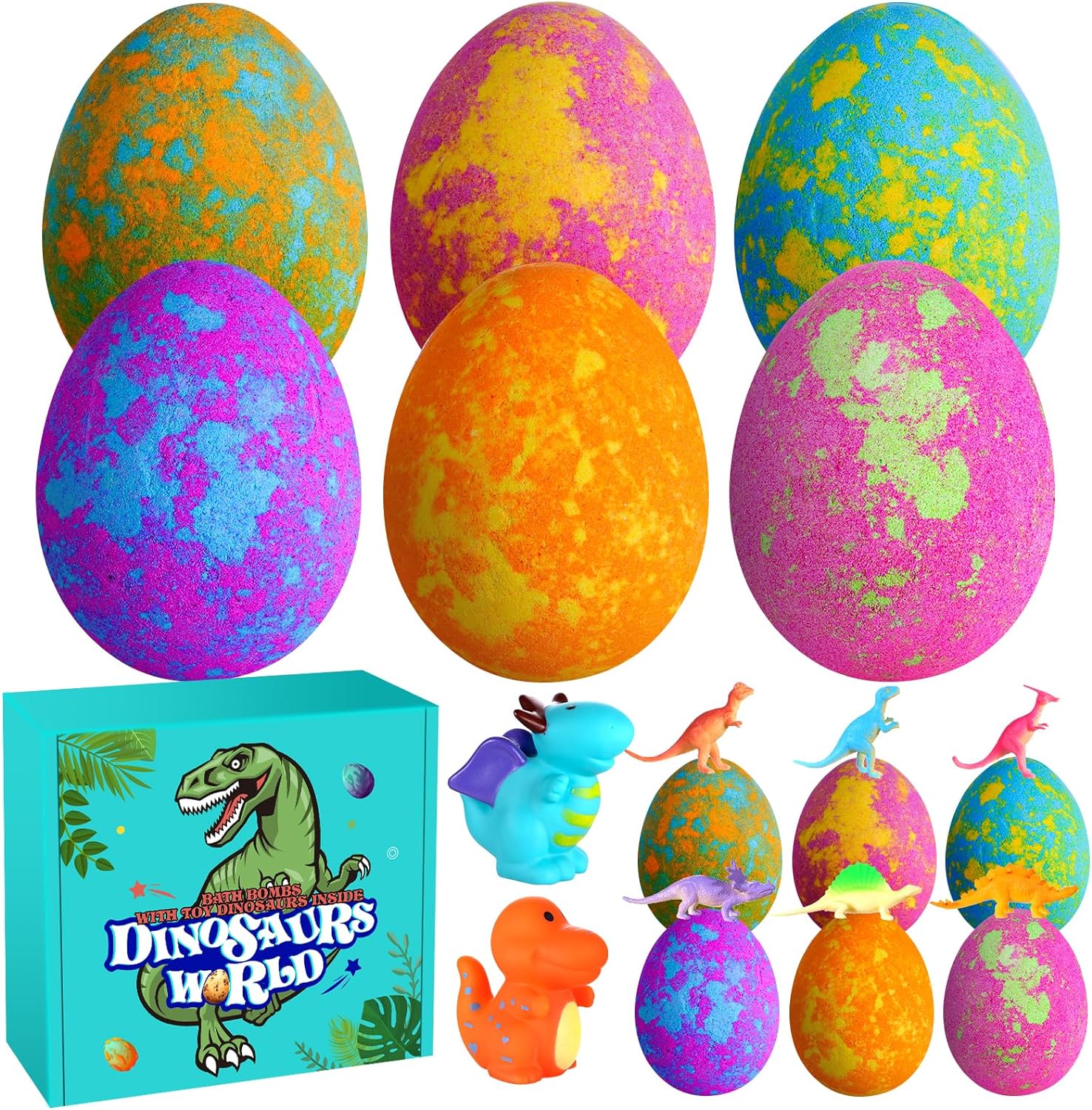 Aofmee Bath Bombs for Kids, Handmade Natural Bath Bombs with Surprise Inside, Shea Cocoa Butter Moisturize, Spa Fizzies Bath Bomb Kit, Birthday Christmas Holiday Gifts for Women, Girls, Boys