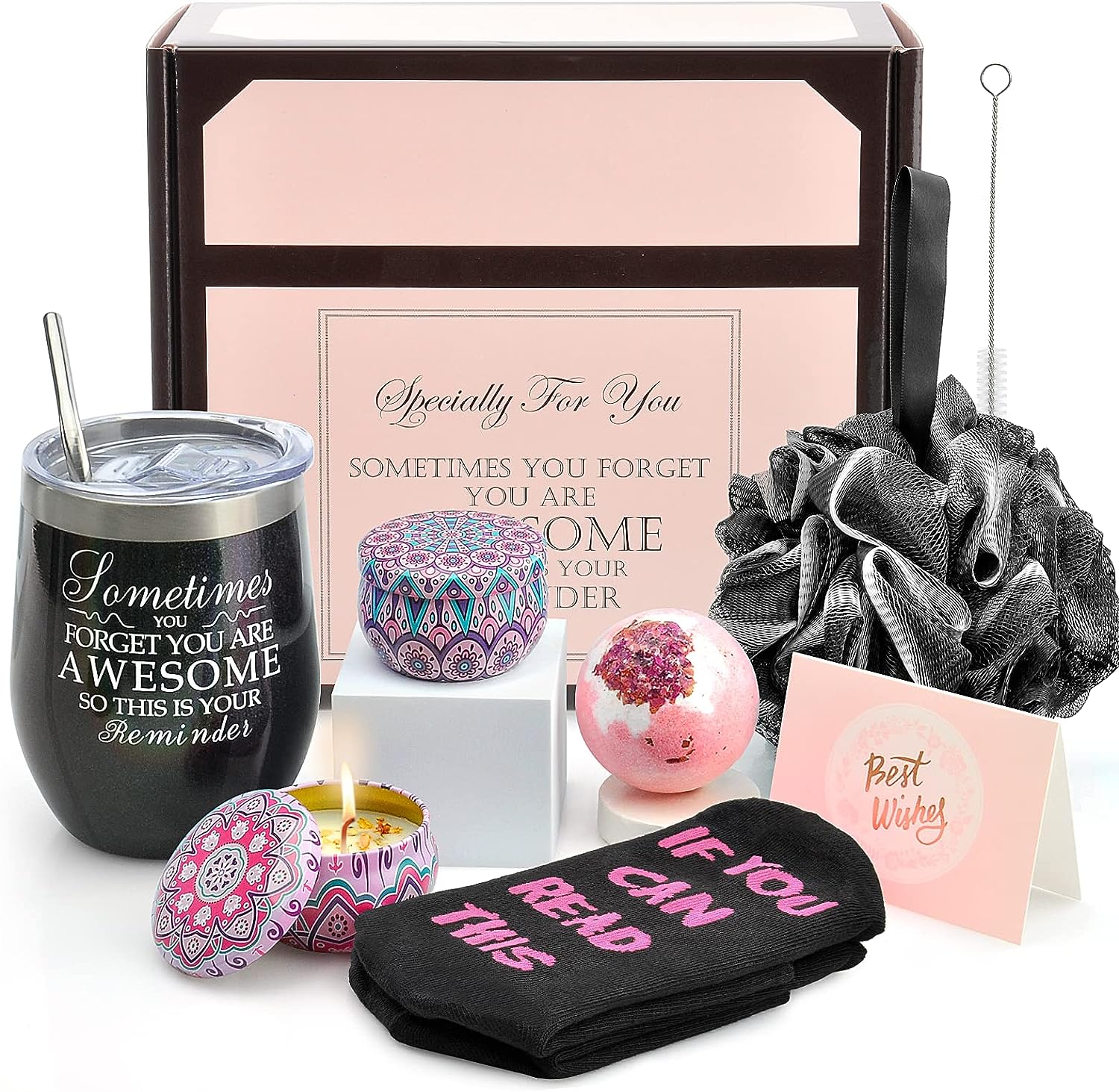 Psukhai Birthday Gifts for Women, Gifts for Mom, Gifts for Her, Wife, Girlfriend, Sister, Friends, Christmas, Valentine's Day, Mothers Day Gifts Personalized Relaxing Spa Gift Basket Set for Women