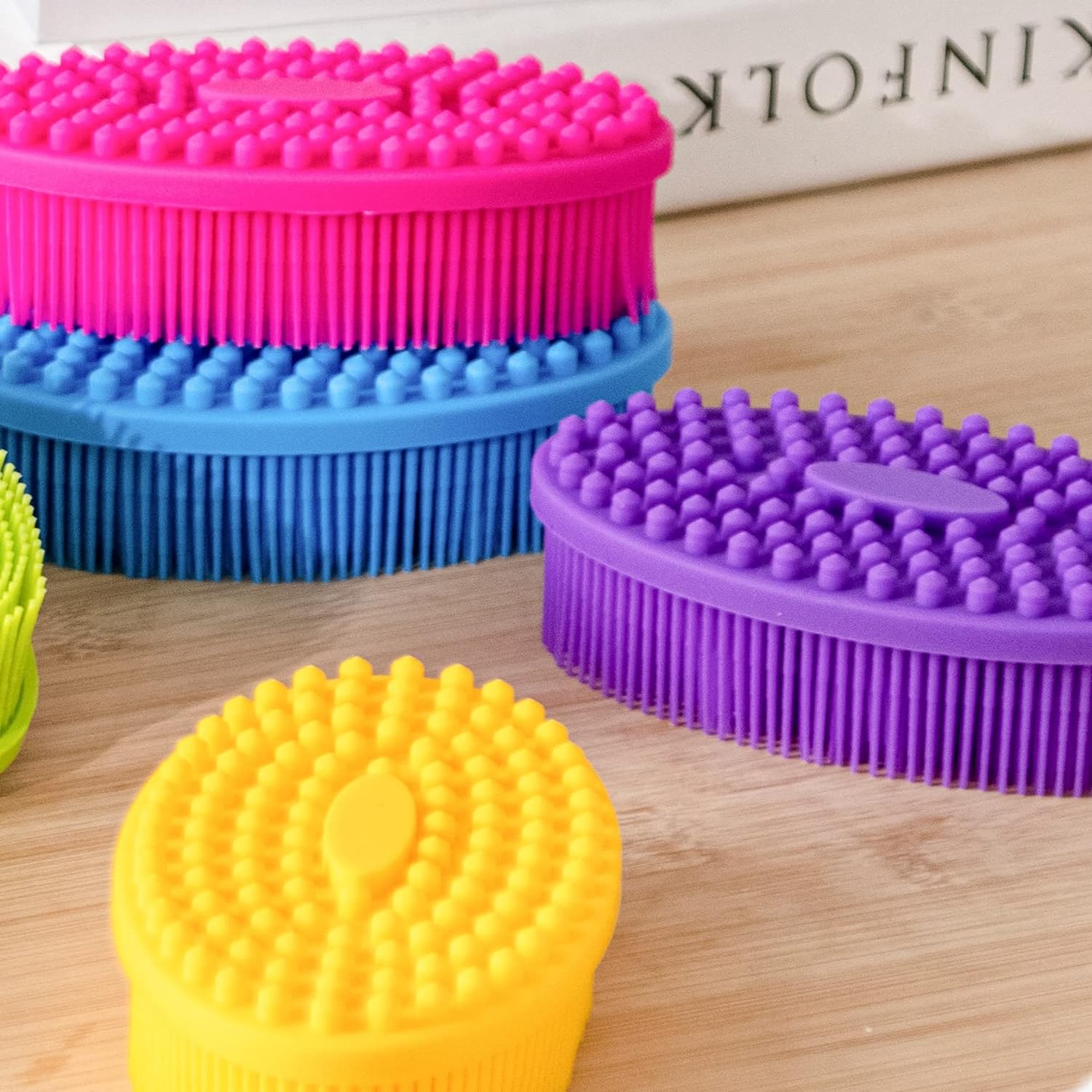 Premium Sensory Brush for Kids or Autism,Soft Silicone Body Scrubber,2 in 1 Sensory Room Occupational Therapy Sensory Brushes,Silicone Loofah,Pets Shower Brush Bath Brush Shampoo Brush(Whale-Teal)