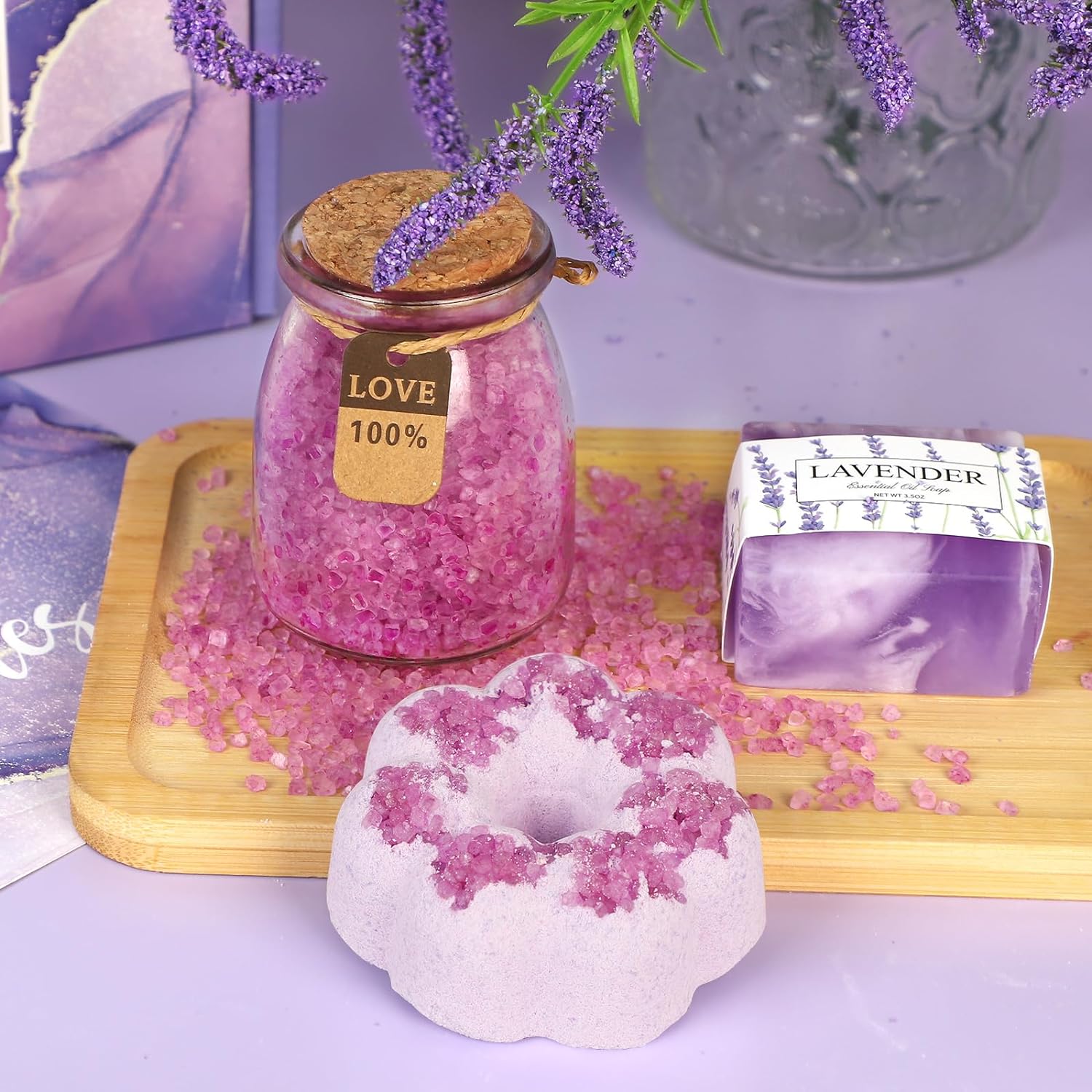 Birthday Gifts for Women, Happy Birthday Bath Relaxing Spa Gift Set Basket Box, Ideas for her, Mom, Sister, Female, Friends, Bestie, Wife, Sister Girlfriend, Daughter, Coworker, Aunt - 11PCS Purple