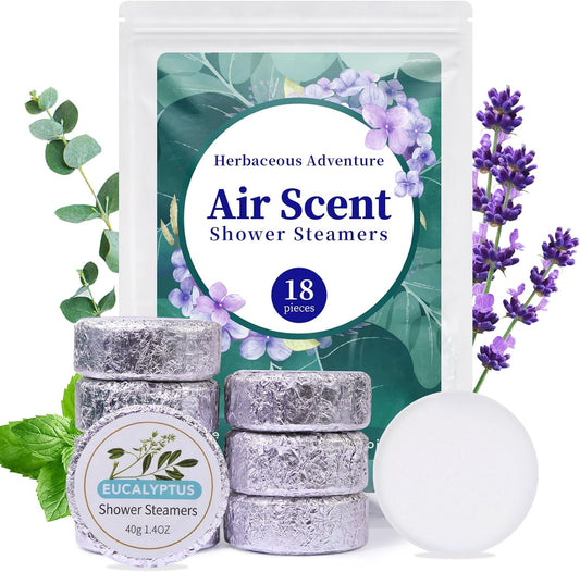 OKGL Shower Steamers Aromatherapy 18 Pack - Lavender, Mint, Eucalyptus, Shower Steamers for Women, Valentine's Day Gift, Stress Relief, Birthday Gift, Relaxation Gift, Spa Gift for Women