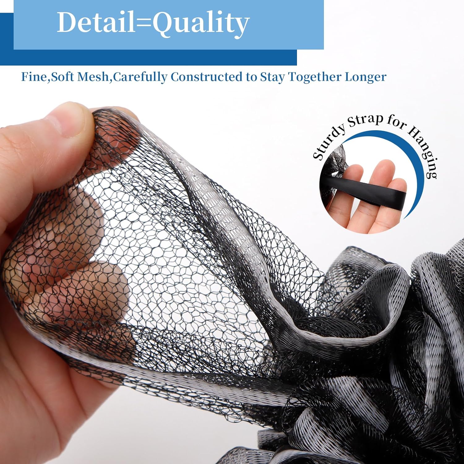 FARMOGA Bath Loofah Sponge Back Scrubber Shower Sponge Soft Mesh Exfoliator Pouf Shower Ball Bath Sponges for Women and Men Bath Accessories (4Pcs 50g Multi Colour)