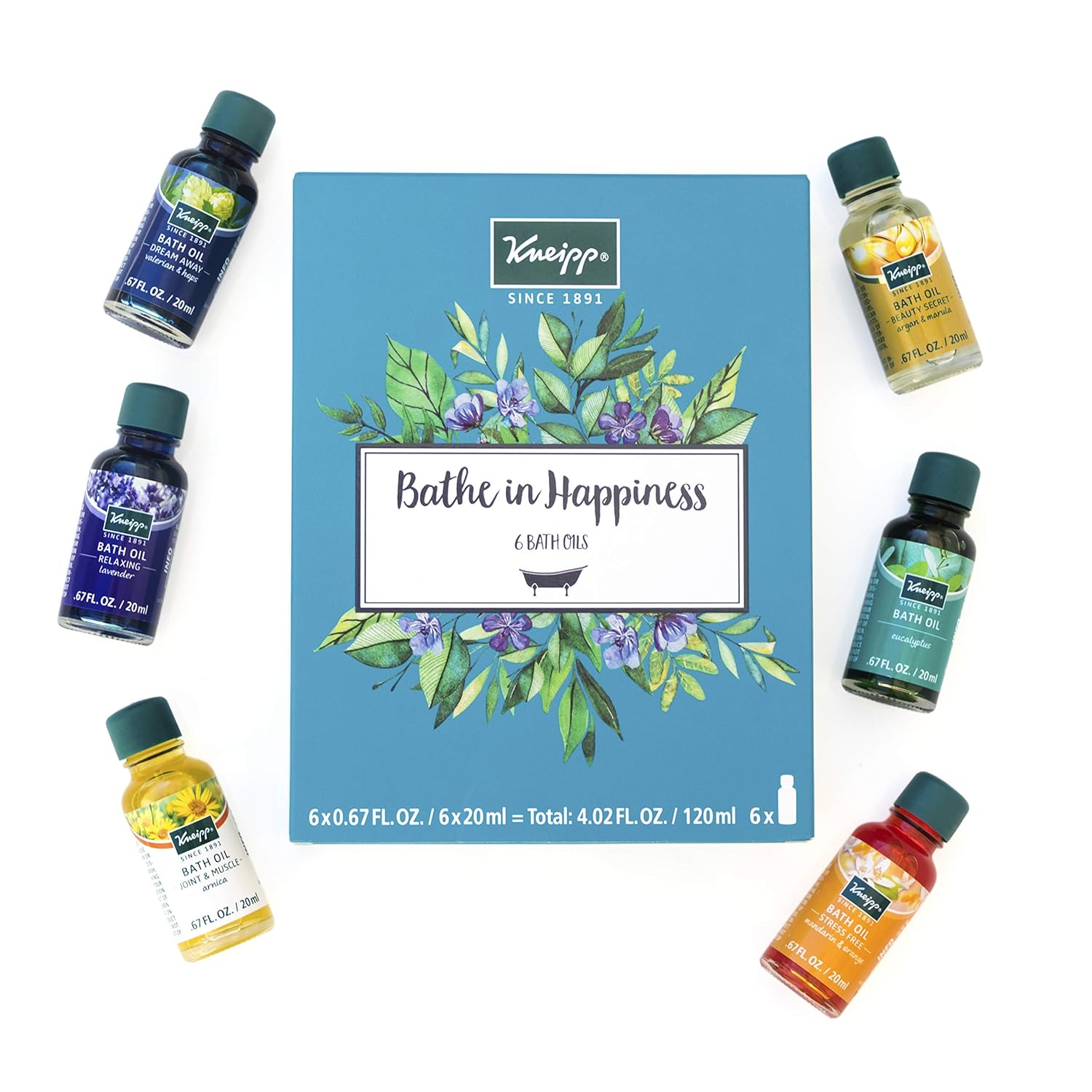 Kneipp 6 Piece Herbal Bath Oil Set, 6 x 20 Milliliter Bottles
