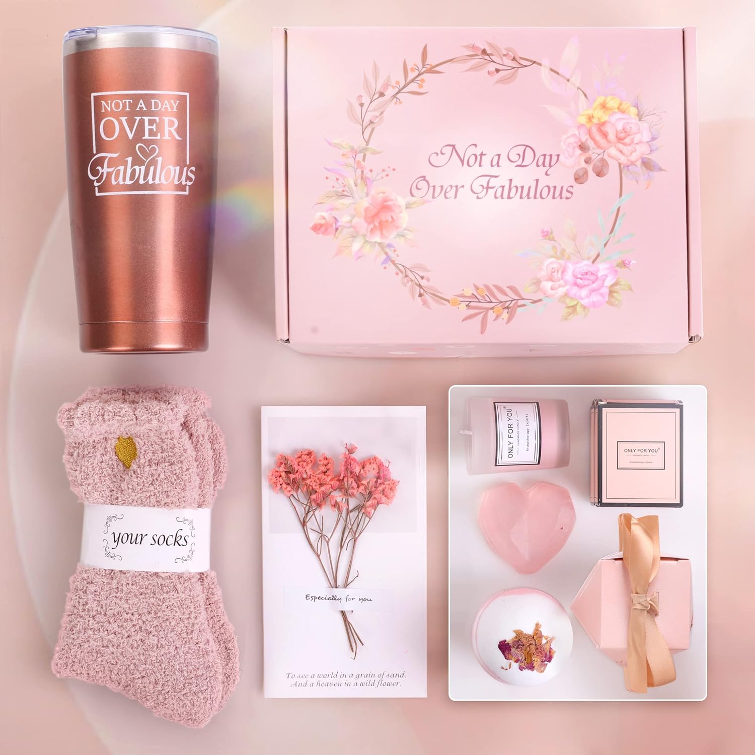 JUPOZOP Gifts for Women,Birthday Gifts for Women self Care Relaxing Spa Gift Baskets for Women Gifts for Mom, Wife, Sisters, Best Friends Unique Wine Tumbler Gifts