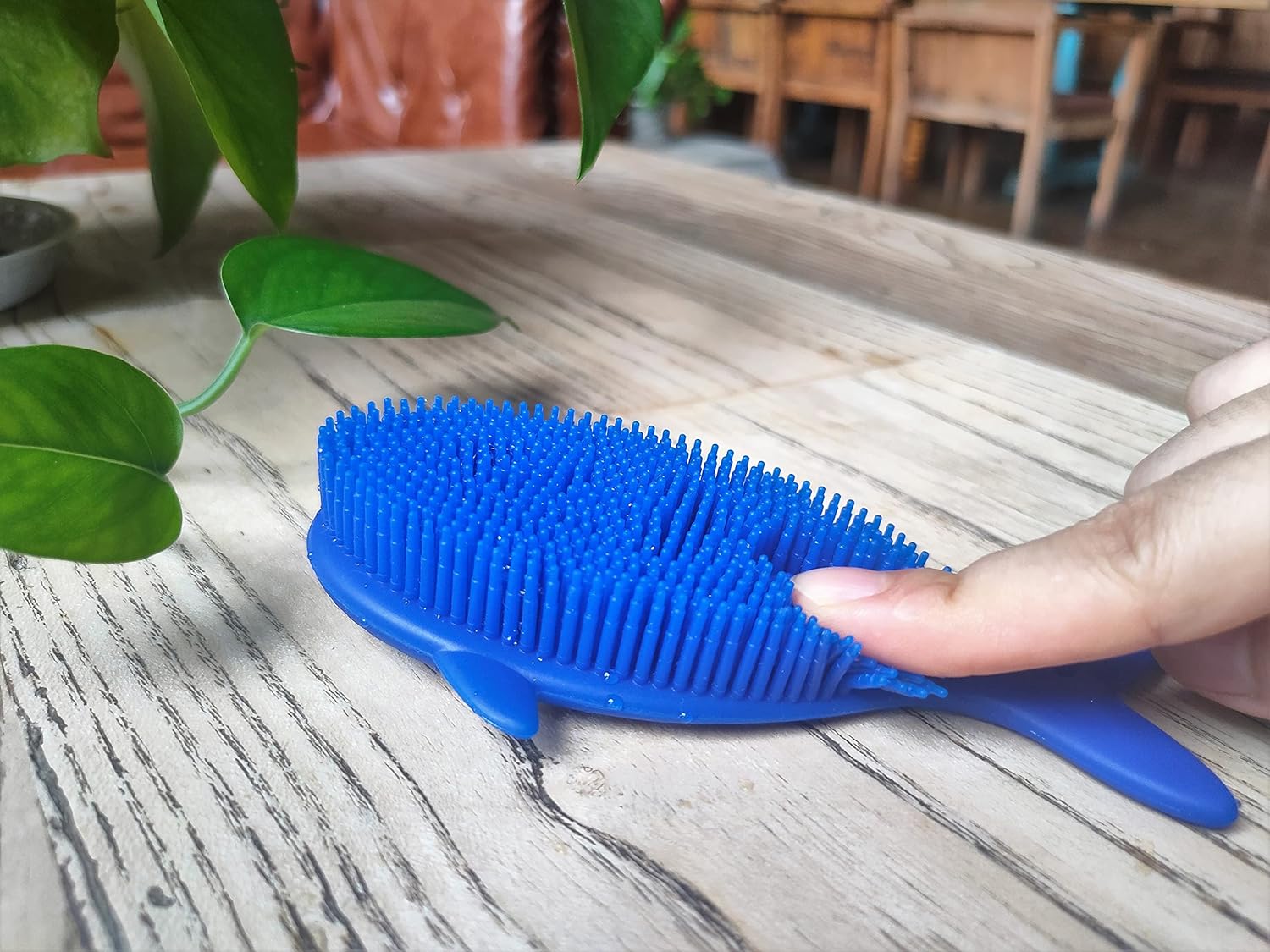 Premium Sensory Brush for Kids or Autism,Soft Silicone Body Scrubber,2 in 1 Sensory Room Occupational Therapy Sensory Brushes,Silicone Loofah,Pets Shower Brush Bath Brush Shampoo Brush(Whale-Teal)